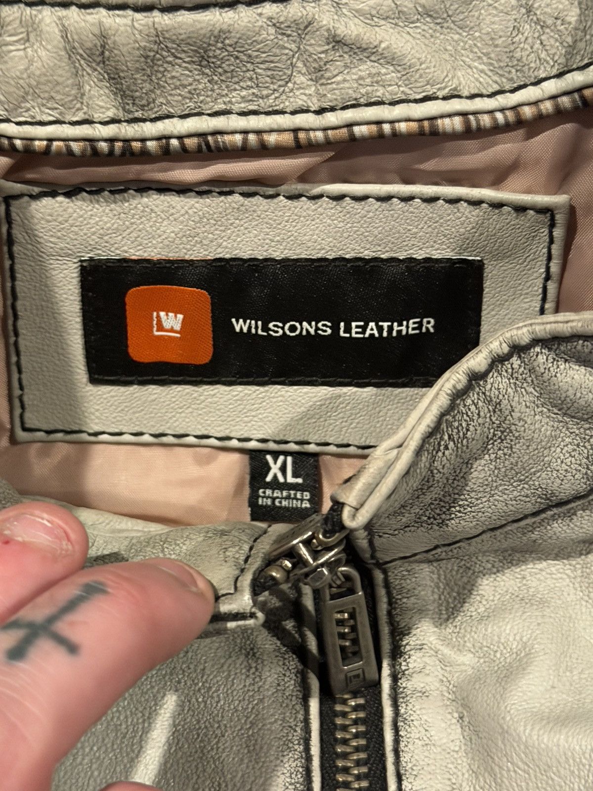 Wilsons Leather Crazy paneled wilsons leather racer slim grey jacket Size US S / EU 44-46 / 1 - 4 Thumbnail