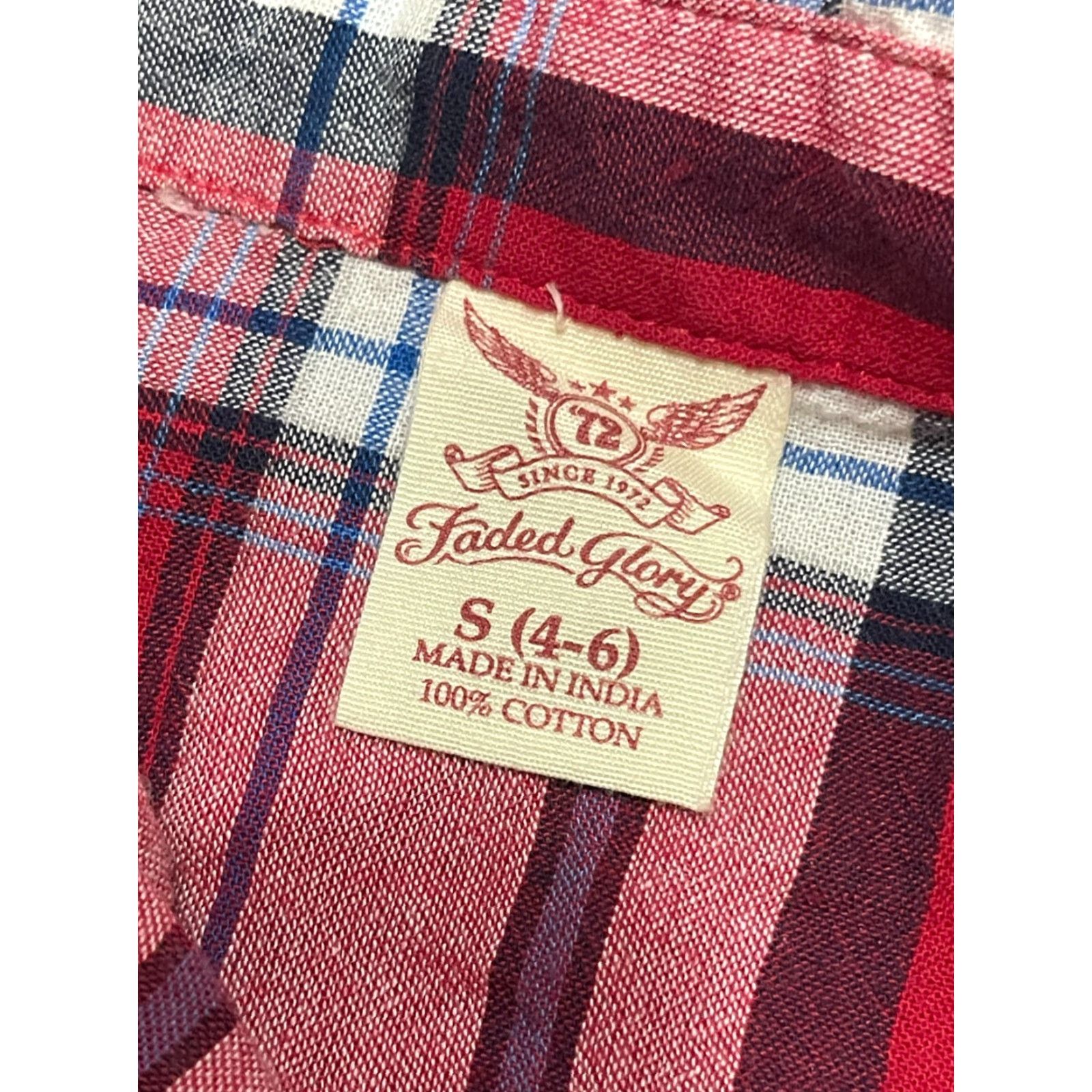 Faded Glory Faded Glory Shirt Women's Small Red Plaid Button Up Long Sleeve Size S / US 4 / IT 40 - 7 Thumbnail