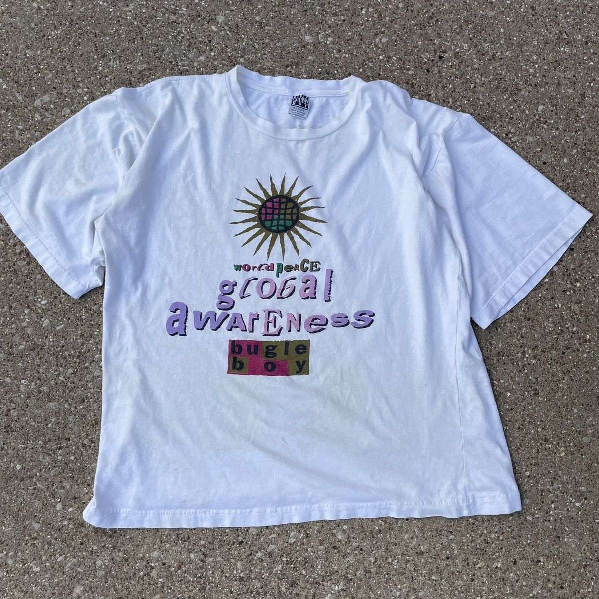 Bugle Boy Vintage Bugle Boy World Peace Global Awareness Tee XL Size US XL / EU 56 / 4 - 1 Thumbnail