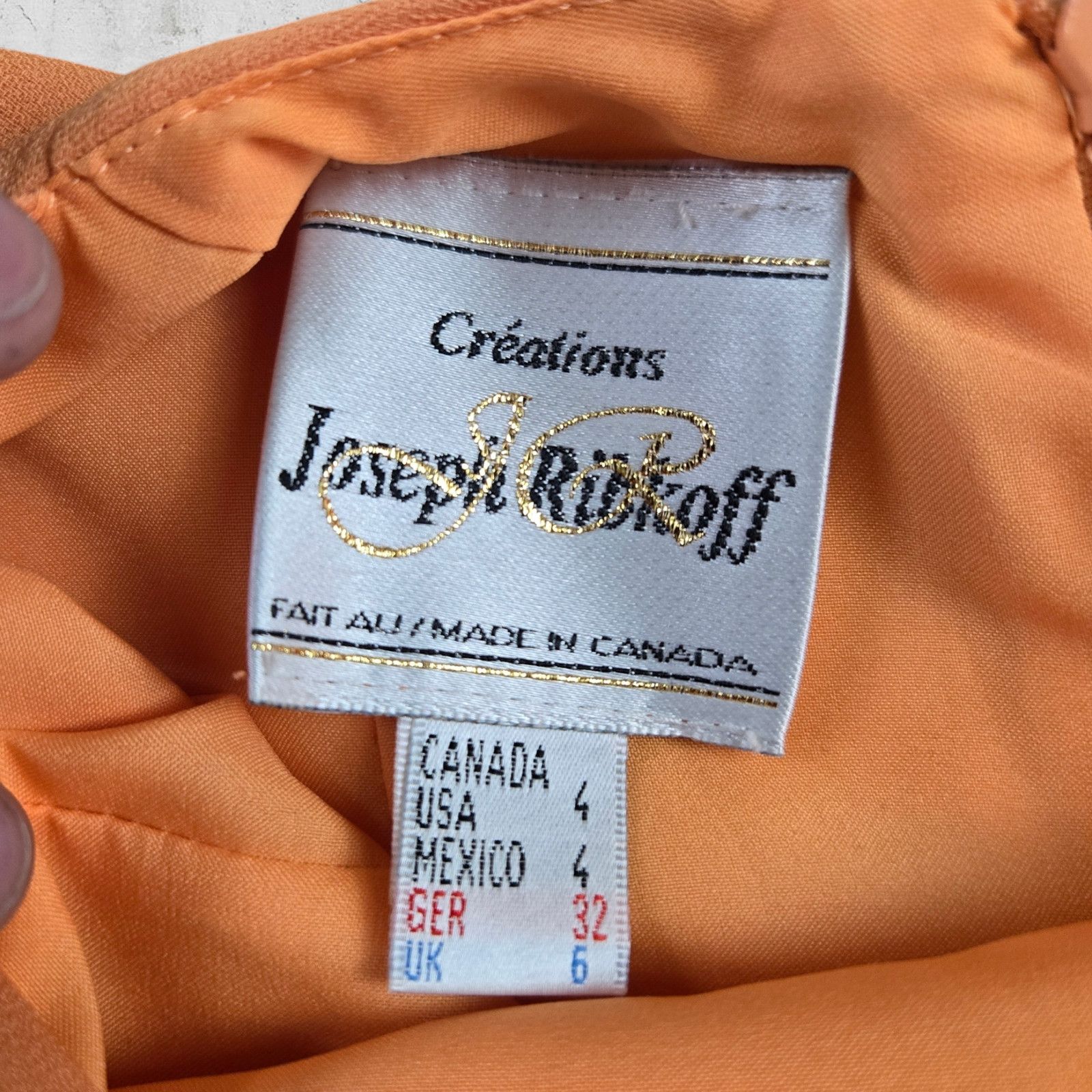 Joseph Ribkoff Vintage Orange Mod Mini Dress Size 4 Size S / US 4 / IT 40 - 4 Thumbnail