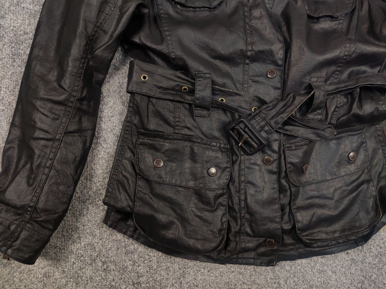 Barbour Barbour International Duralinen Waxed linen Black jacket Size M / US 6-8 / IT 42-44 - 9 Thumbnail
