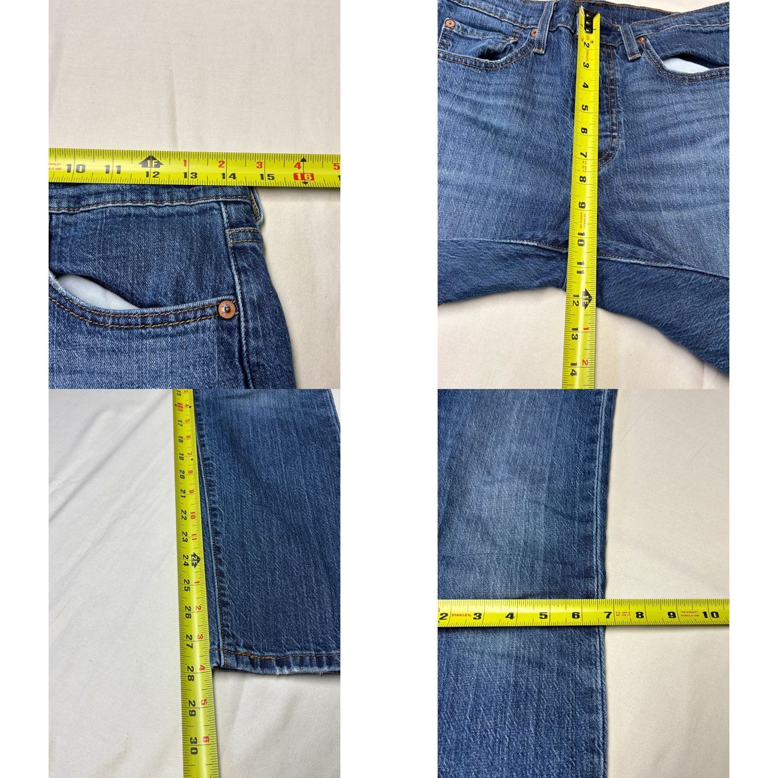 Levi's VINTAGE Levis Premium 501 Original Fit Straight Leg Blue Womens W27 L28 Button Fly Size ONE SIZE - 9 Thumbnail