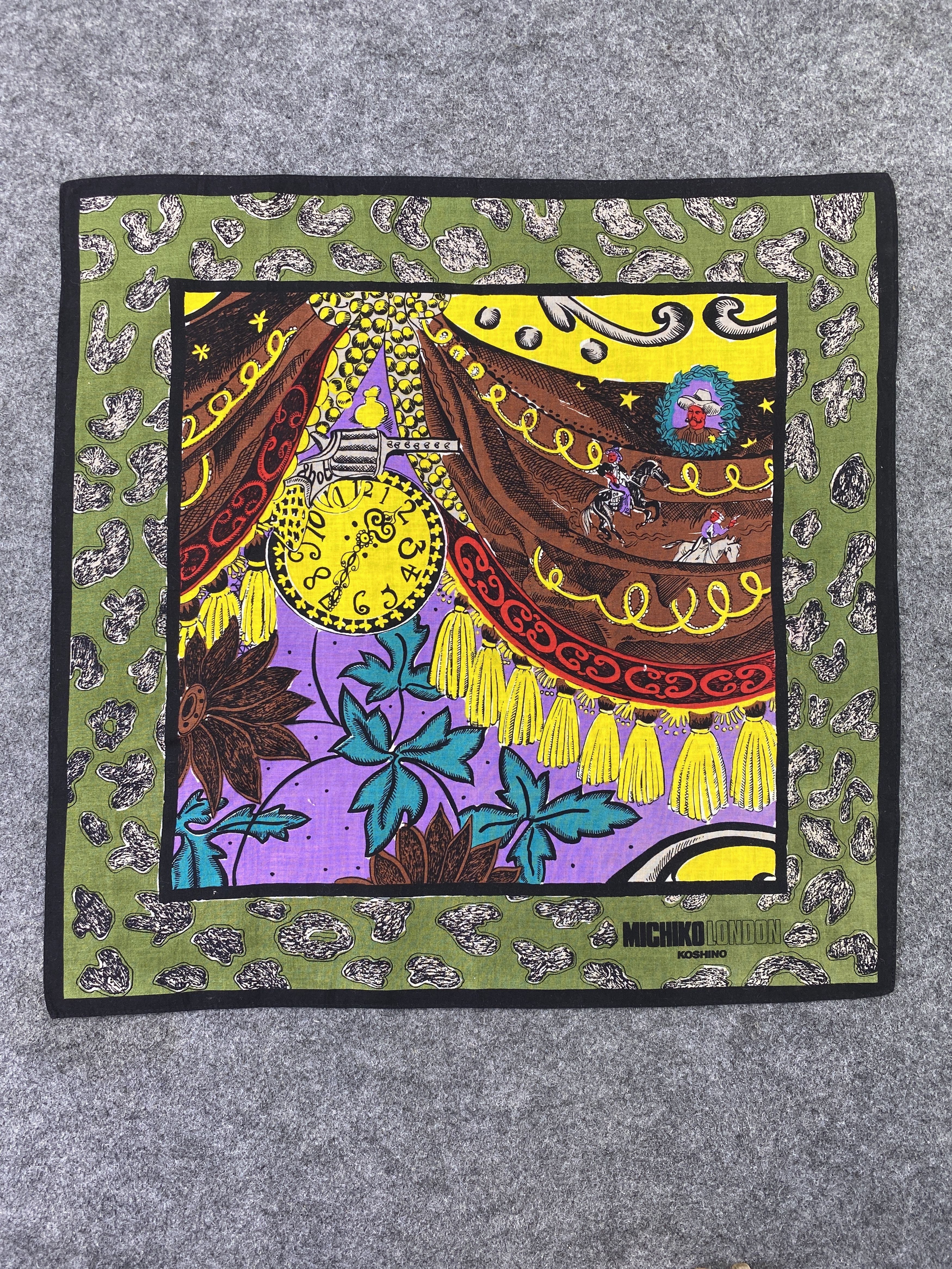 Michiko Koshino × Vintage Michiko Koshino Handkerchief / Bandana / Neckerchief-B187 Size ONE SIZE - 3 Thumbnail
