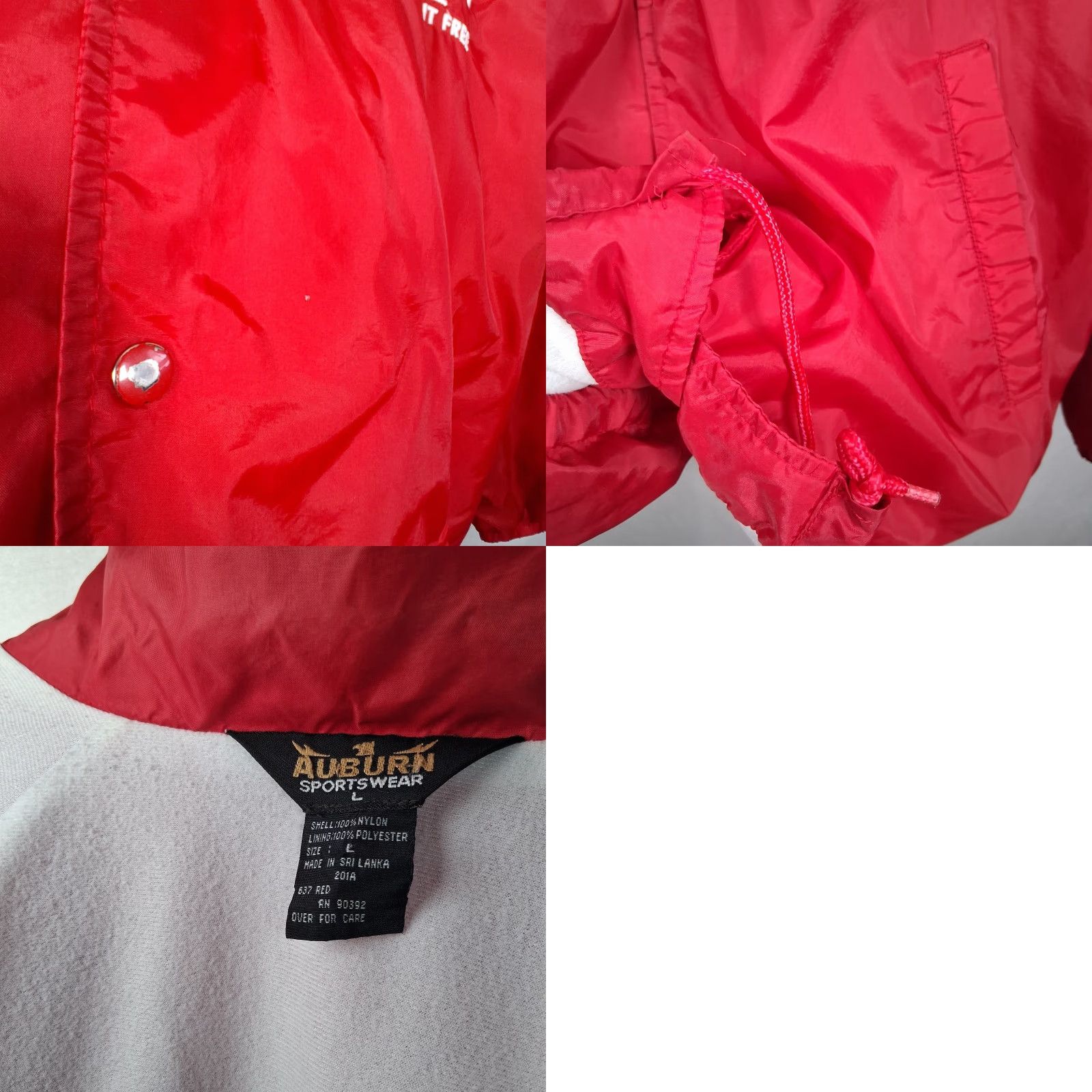 Walmart VINTAGE Wal Mart Accident Free Jacket L Red Coach Sporty Snap Employee Lightweight READ Size US L / EU 52-54 / 3 - 10 Thumbnail