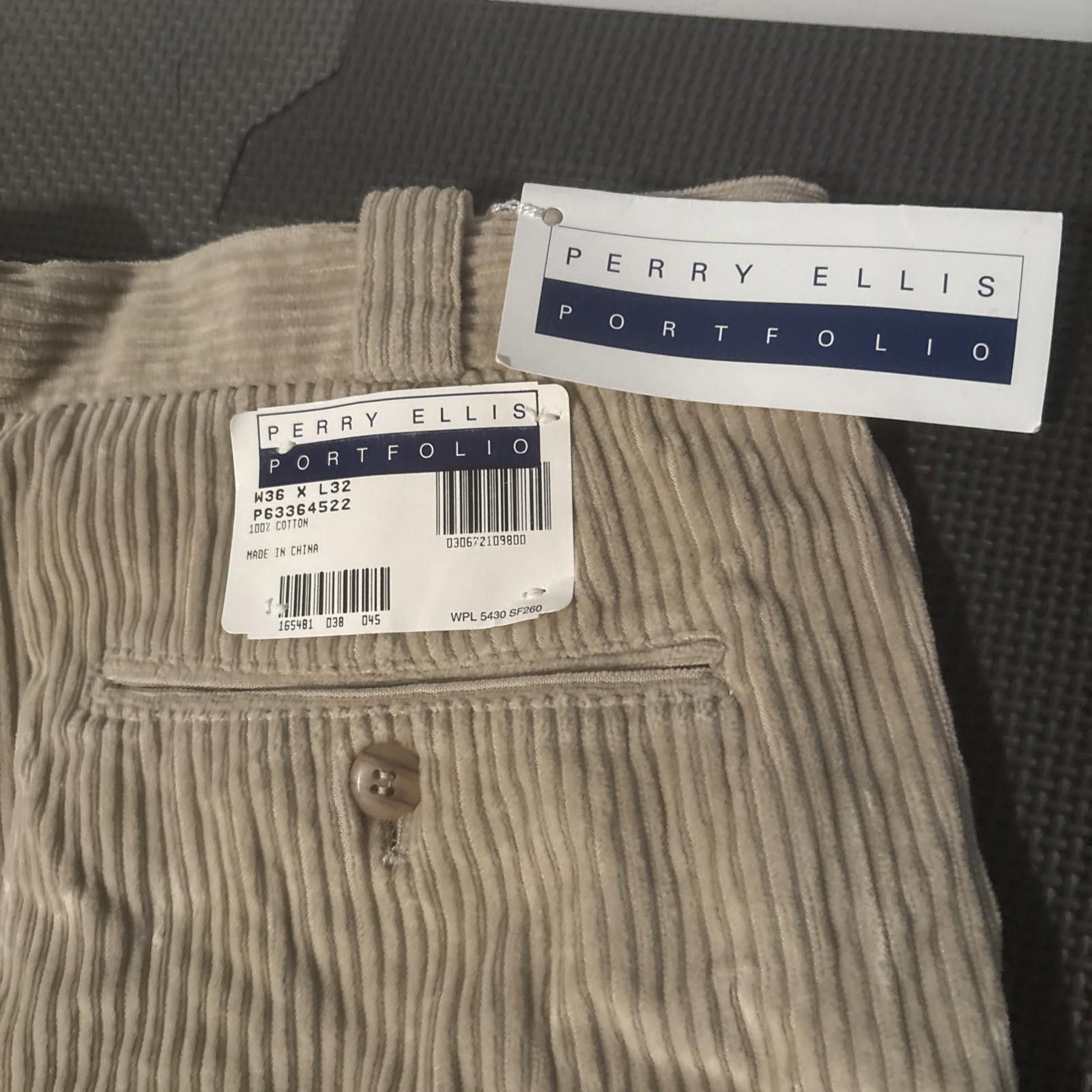 Perry Ellis Perry Ellis Cotton Corduroy Pants 36x32 Tan Khaki New NWT Size US 36 / EU 52 - 8 Thumbnail