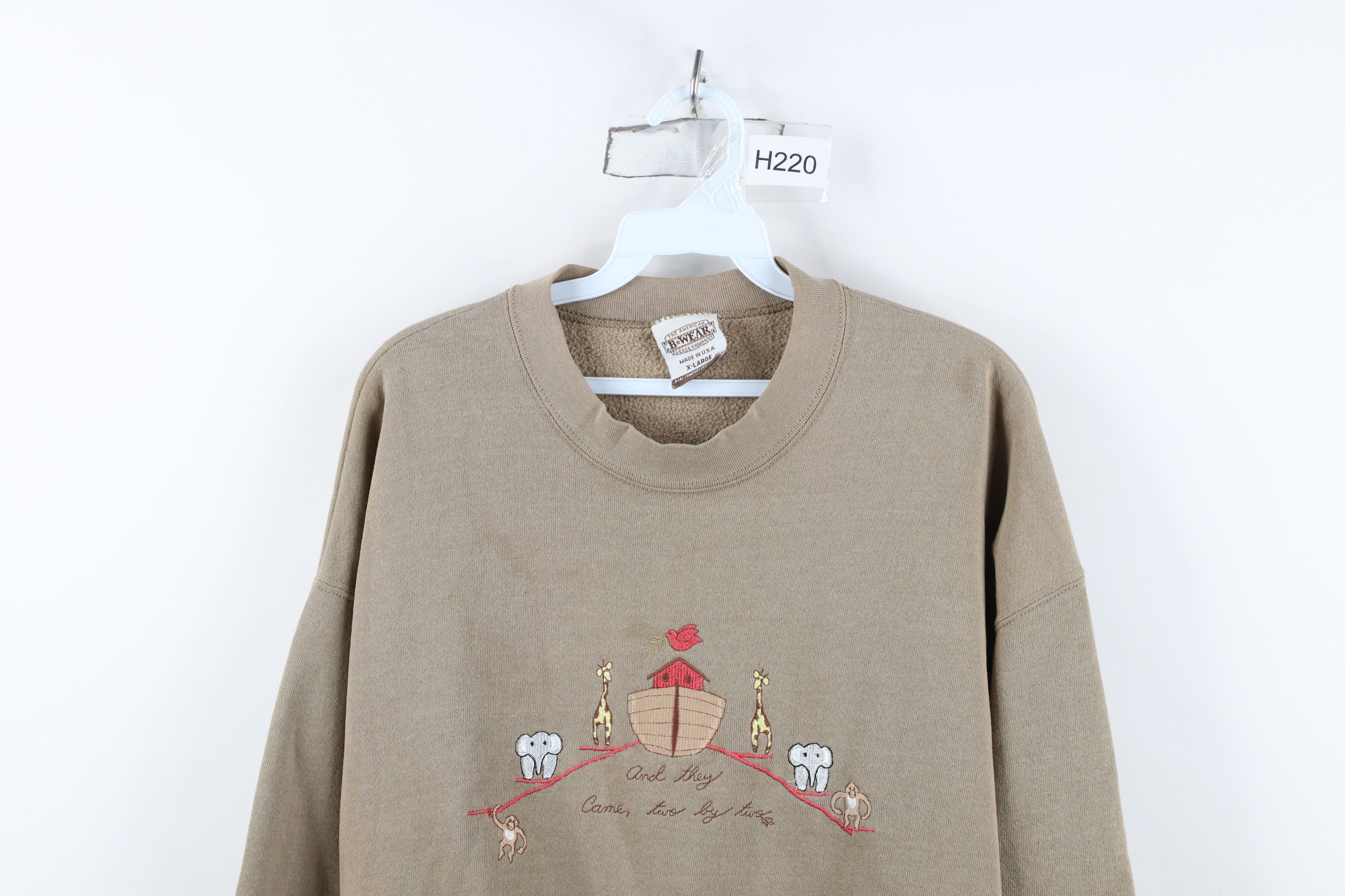 Vintage Vintage 90s Christian Jesus Ark Crewneck Sweatshirt USA Size XL / US 12-14 / IT 48-50 - 2 Thumbnail