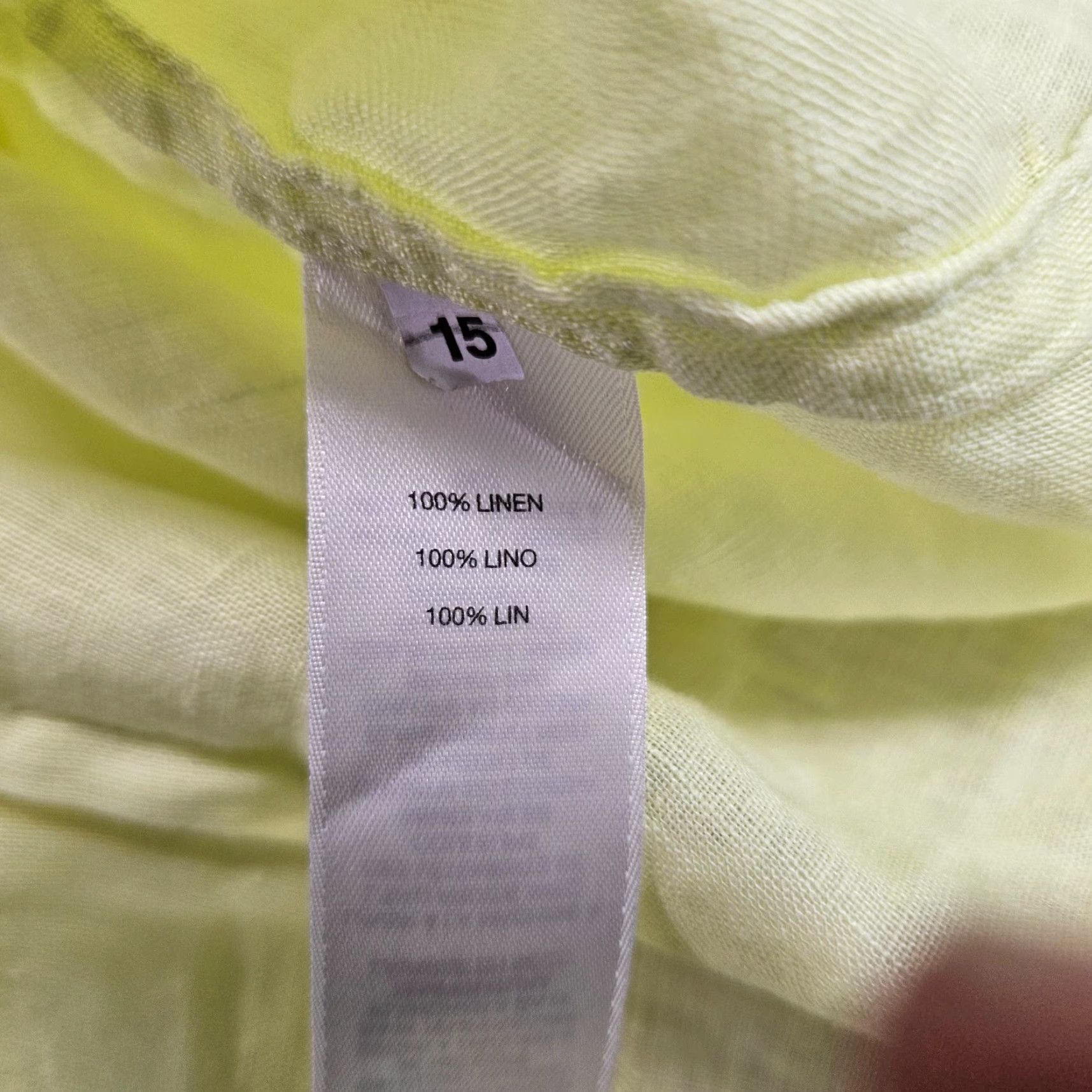 Vintage VINTAGE Chico's Womens Linen Button Up Top L Yellow Tabbed Sleeves Shirt Womens Large Yellow Sleeve Tabs Size L / US 10 / IT 46 - 5 Thumbnail