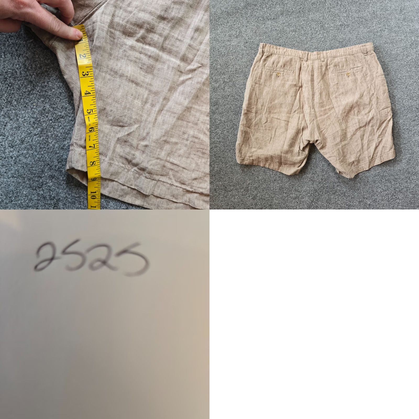 Joseph Abboud Joseph Abboud Shorts Mens Size 40 Beige Linen 8 Inch Beachy Casual Capsule Regular Chino Slash Pocket Front Flat Front Waist 40 In Beach Preppy Mens Size US 40 / EU 56 - 8 Thumbnail
