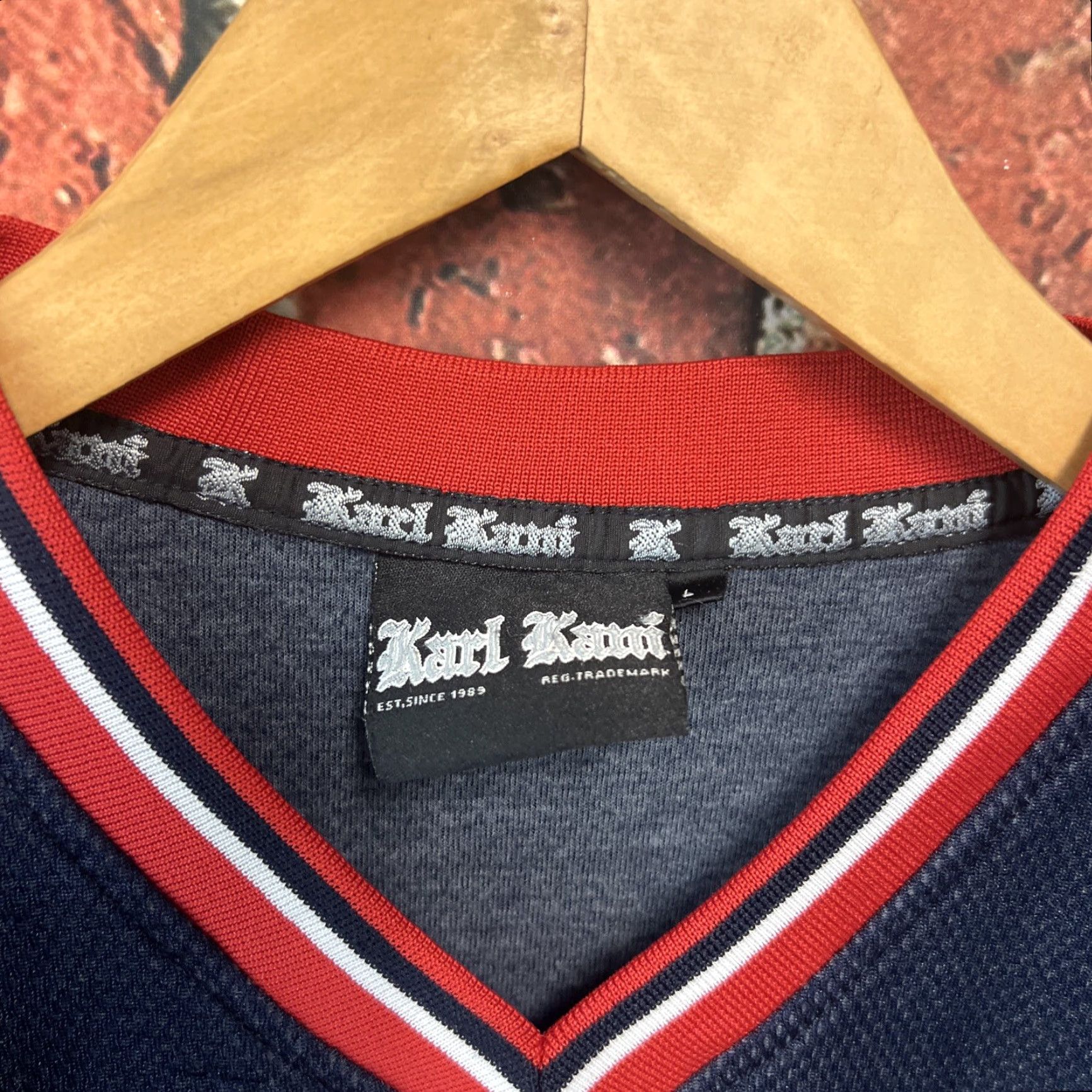 Karl Kani Karl Kani Sports Football Jersey Shirt L Blue Hip Hop Sports T-Shirt Mens Size US L / EU 52-54 / 3 - 3 Thumbnail
