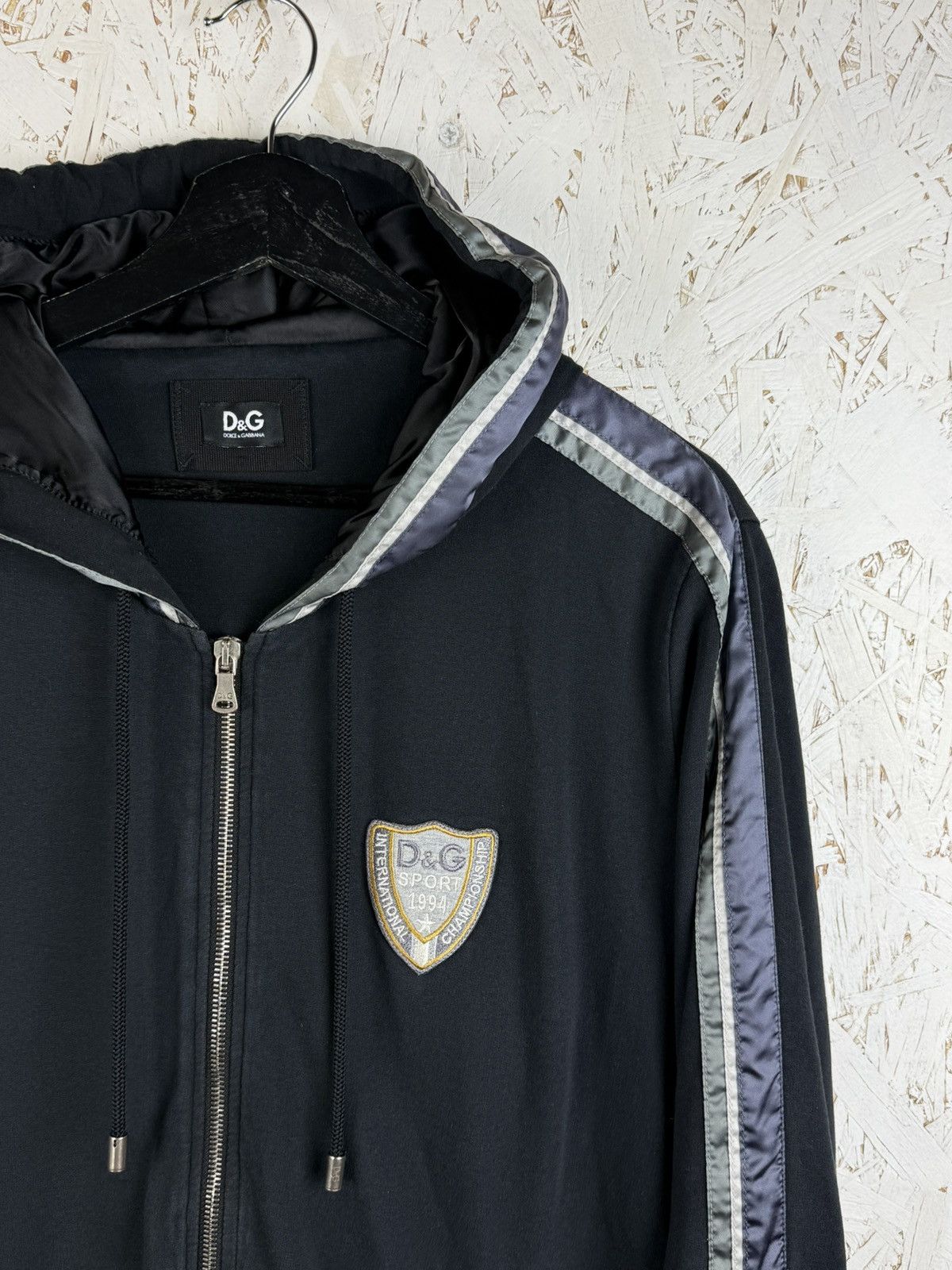 Dolce & Gabbana Dolce & Gabbana DG Sport Satin Sideline Zip Hoodie Black 54 Size US L / EU 52-54 / 3 - 2 Thumbnail