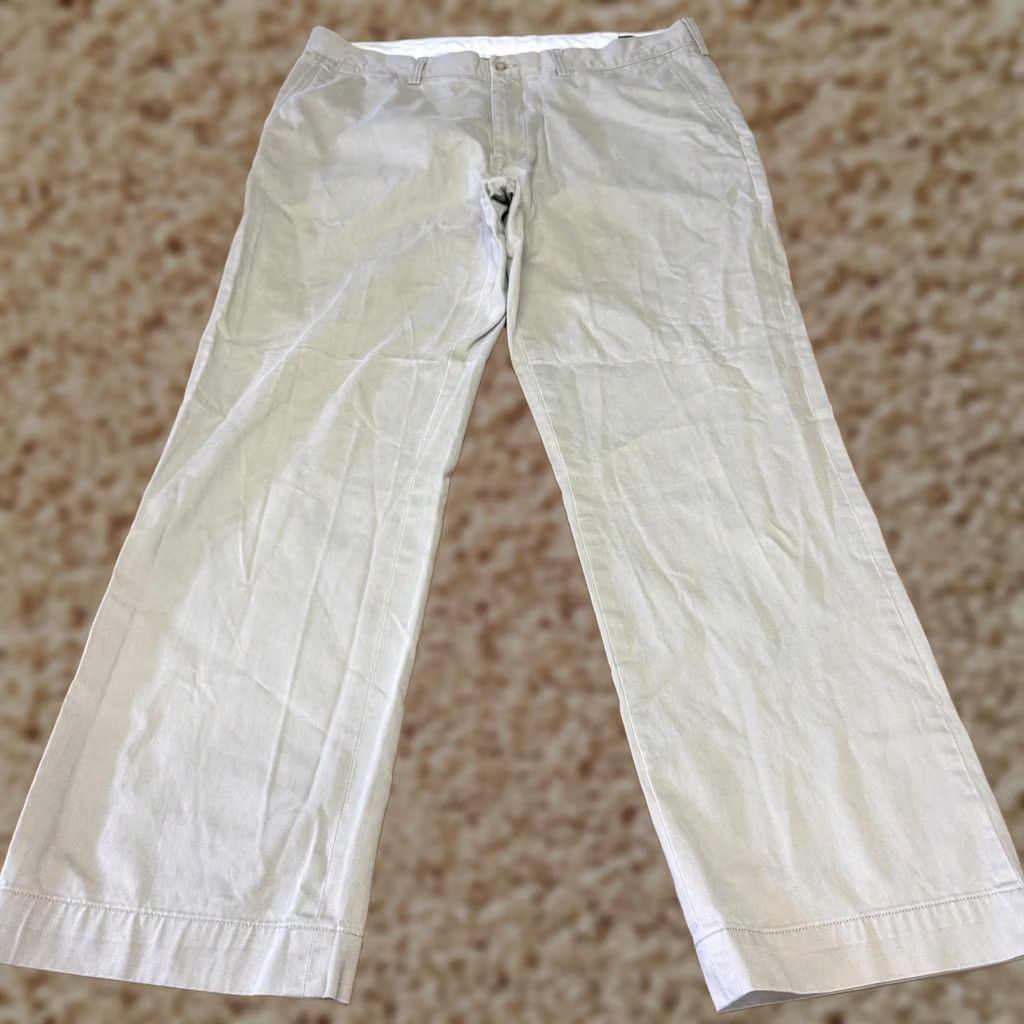 Polo Ralph Lauren Polo Ralph Lauren Pants Mens 38x32 Beige Chino Flat Front Straight Leg Casual Size US M / EU 48-50 / 2 - 1 Thumbnail