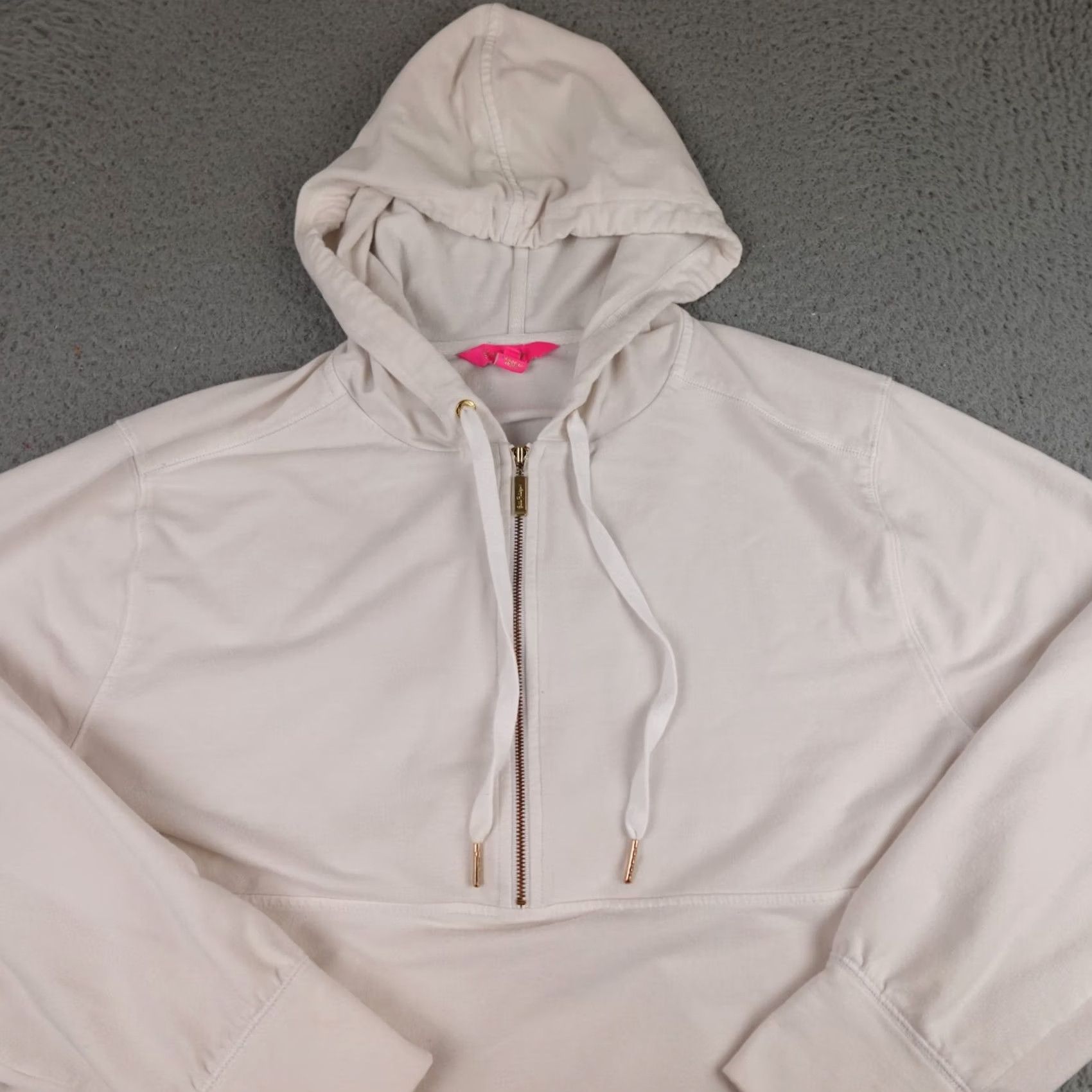 Lilly Pulitzer Lilly Pulitzer Hoodie Womens Small White Lora Oversized Zip Pullover Fashion Preppy Classic Size S / US 4 / IT 40 - 3 Thumbnail