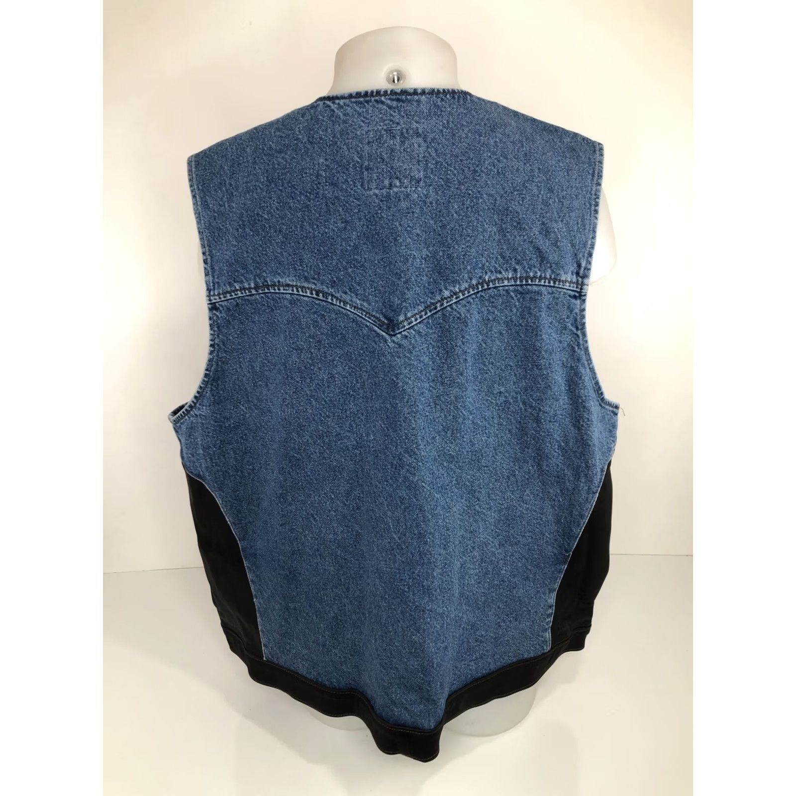 Harley Davidson HARLEY DAVIDSON Biker Denim Vest Mens 3XL Leather Trim Snap Closure Size US XXL / EU 58 / 5 - 5 Thumbnail