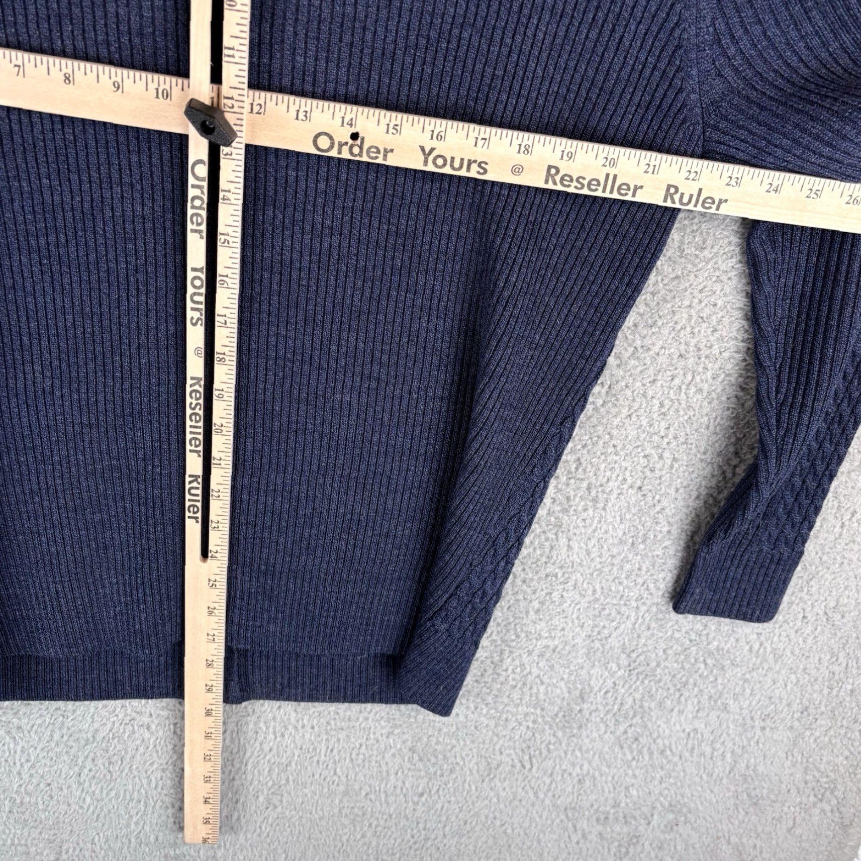 Cutter & Buck Cutter & Buck Sweater Mens Large Navy 100% Merino Wool Cable Knit Heavy Full Zip Mock Neck Pullover Casual Size US L / EU 52-54 / 3 - 7 Thumbnail