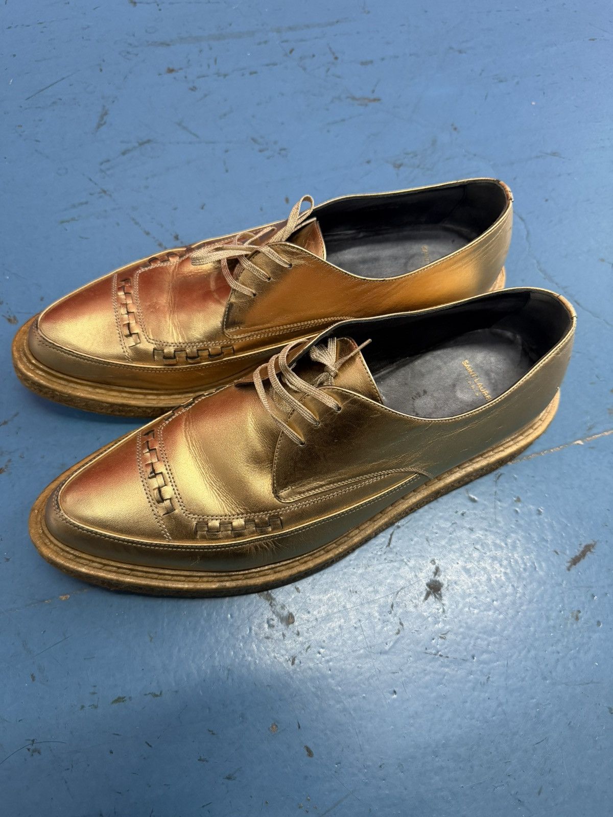 Saint Laurent Paris SAINT LAURENT GOLD CREEPERS Size US 12 / EU 45 - 3 Thumbnail