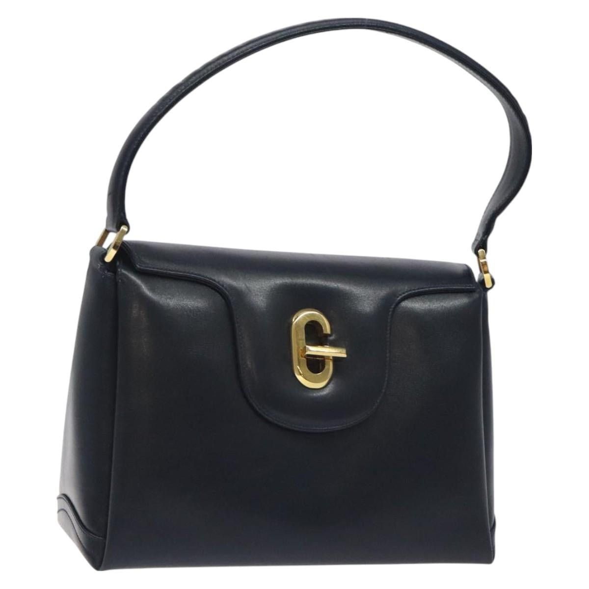Gucci GUCCI Hand Bag Leather Navy Gold Size ONE SIZE - 1 Thumbnail