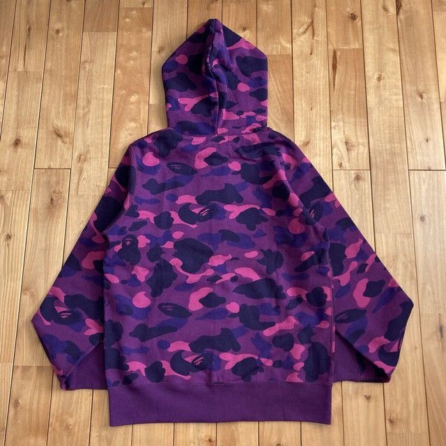 Bape BAPE Purple camo college logo full zip hoodie a bathing ape Size US L / EU 52-54 / 3 - 3 Thumbnail