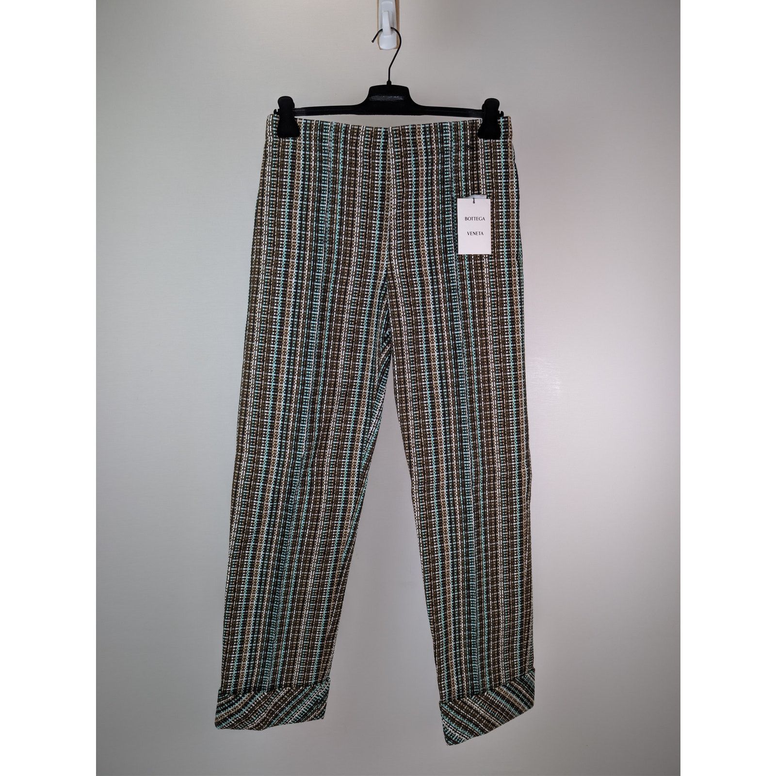 Bottega Veneta o1rshd1 Cotton Check Tailored Trousers Pants in Multicolor Size US 34 / EU 50 - 2 Thumbnail