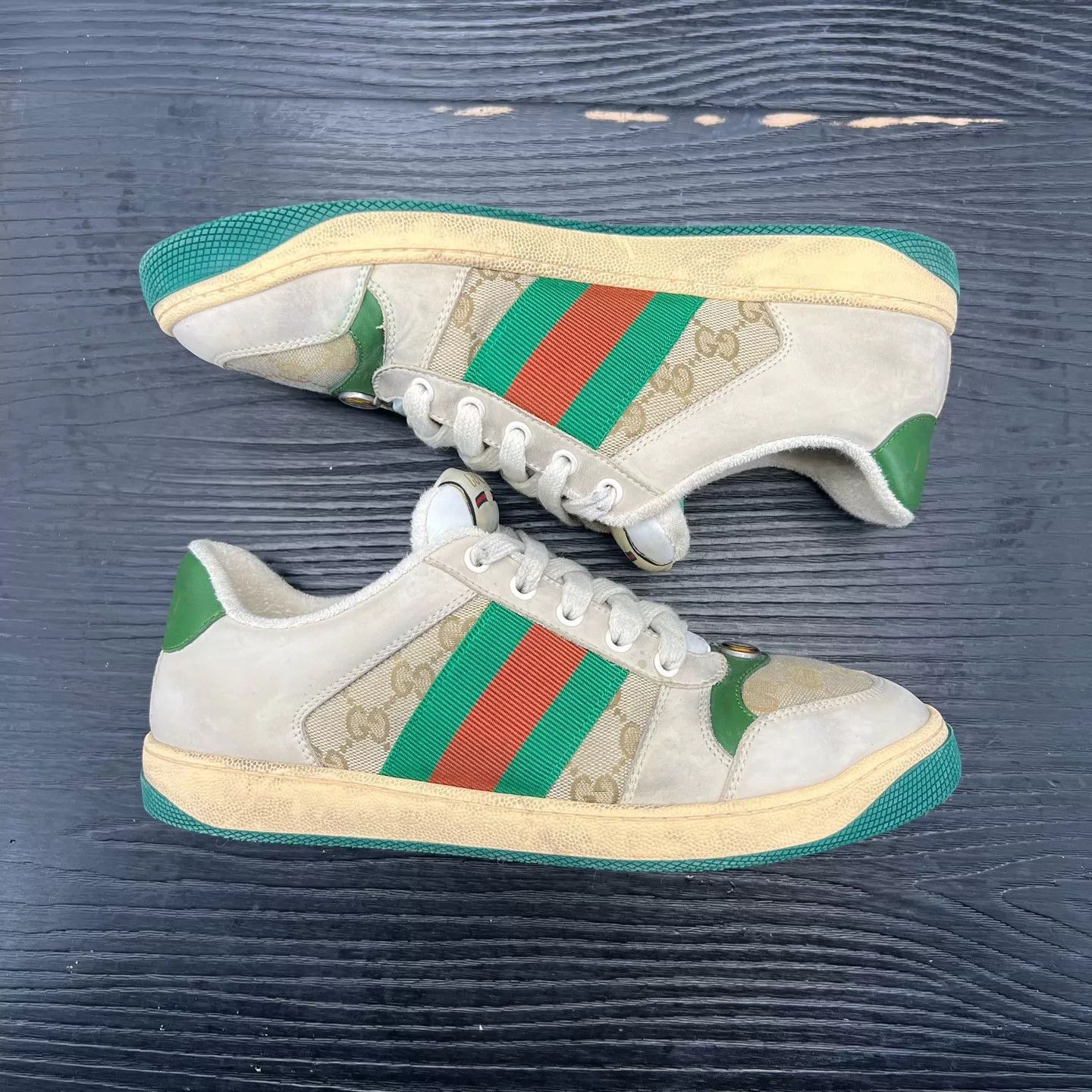 Gucci Gucci Dirty Sneakers Gray-Green US7/EU41 Size US 8 / EU 41 - 3 Thumbnail