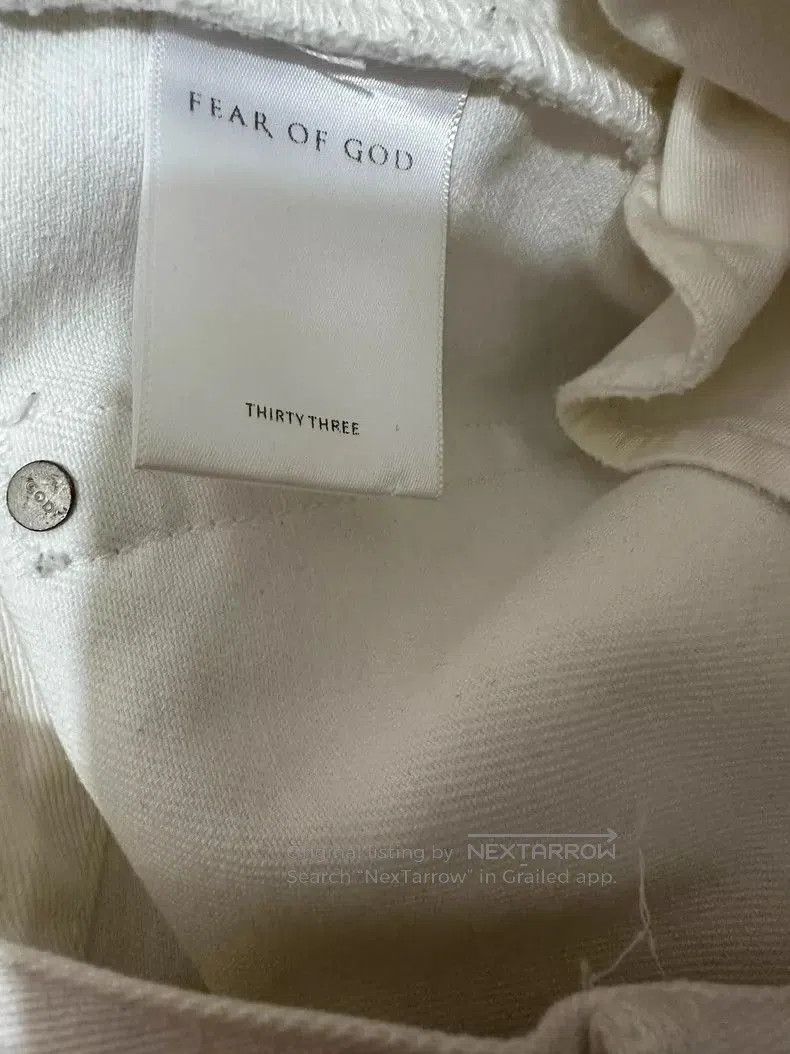 Fear of God Fear of God 4th Distressed White Denim. Size US 33 - 4 Thumbnail