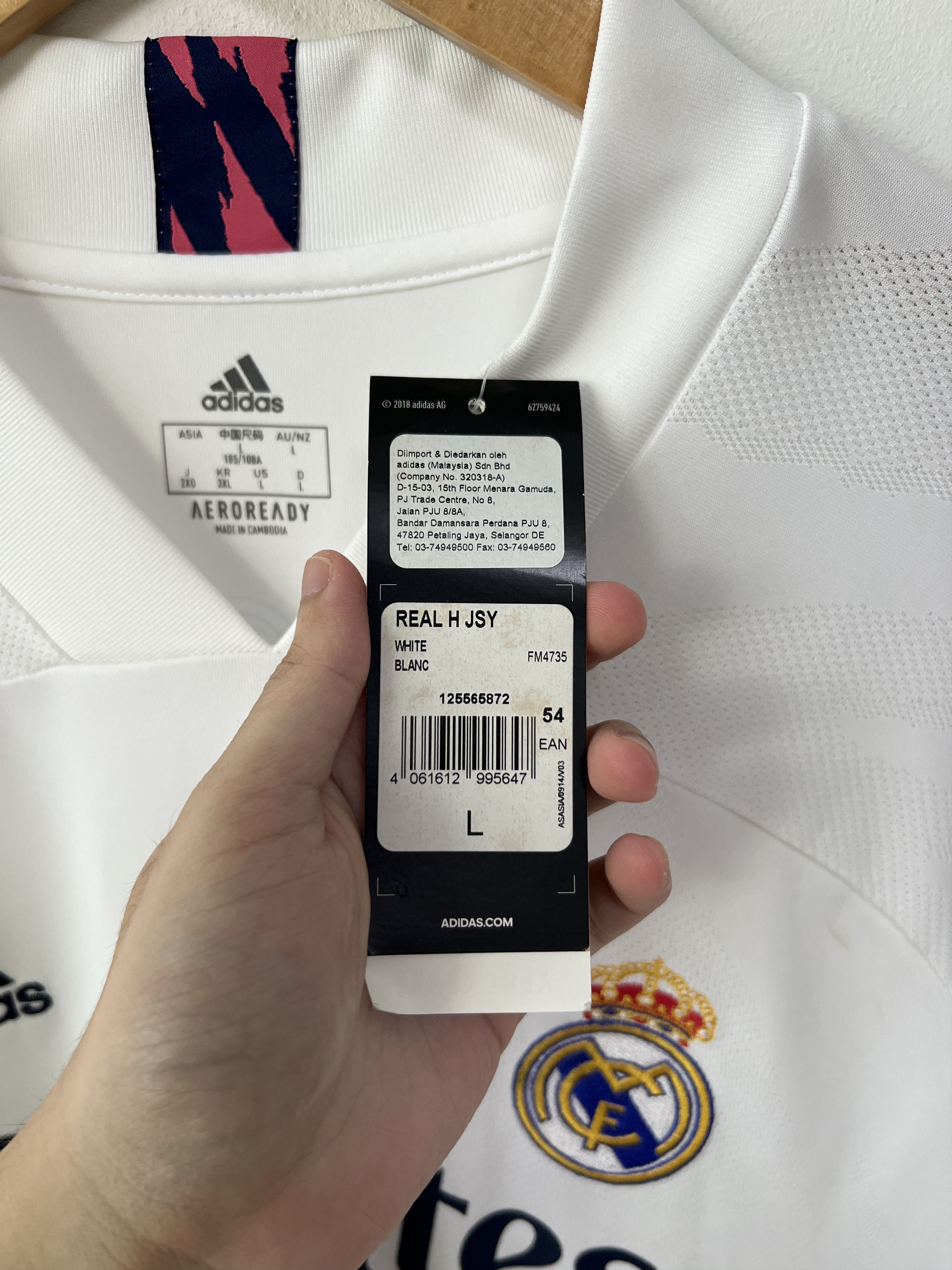 Adidas (L) Real Madrid 2020-21 Home Shirt Kroos #8 (NEW) Kit Size US L / EU 52-54 / 3 - 4 Thumbnail