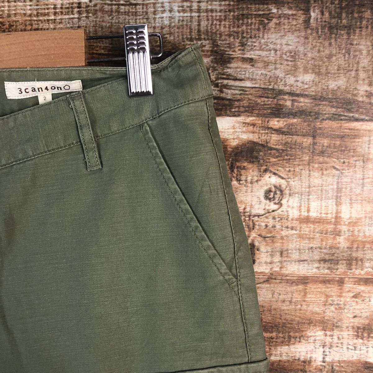 Japanese Brand DL 3Can 4 On Green Cargo Multipocket Pants #C665 Size US 29 - 8 Thumbnail