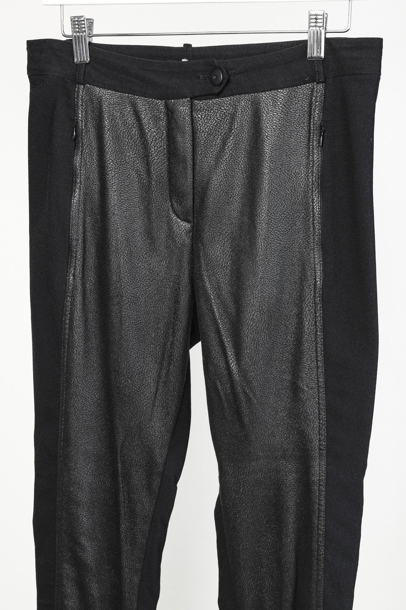 Annette Gortz Annette Görtz Black Faux Leather Wool Blend Pant Size 31" - 3 Thumbnail
