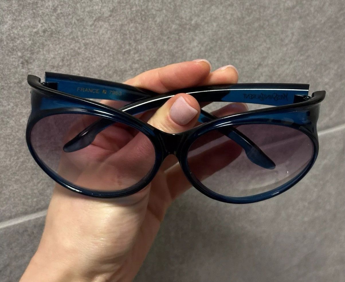 Vintage × Yves Saint Laurent Yves Saint Laurent Big Cat Eye Round Plastic Sunglasses Size ONE SIZE - 12 Thumbnail