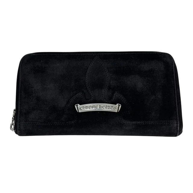 Chrome Hearts Chrome Hearts Cowhide Rec F Fleur Knee Wallet Black Size ONE SIZE - 1 Thumbnail