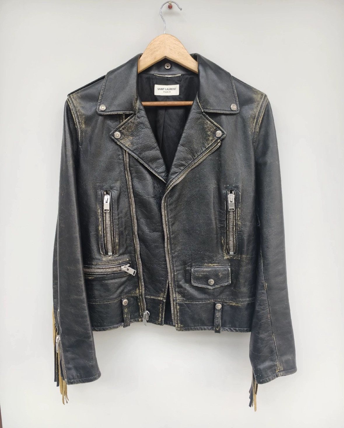 Saint Laurent Paris Saint Laurent 2016 Fringe Leather Jacket-2506 Size US S / EU 44-46 / 1 - 1 Thumbnail