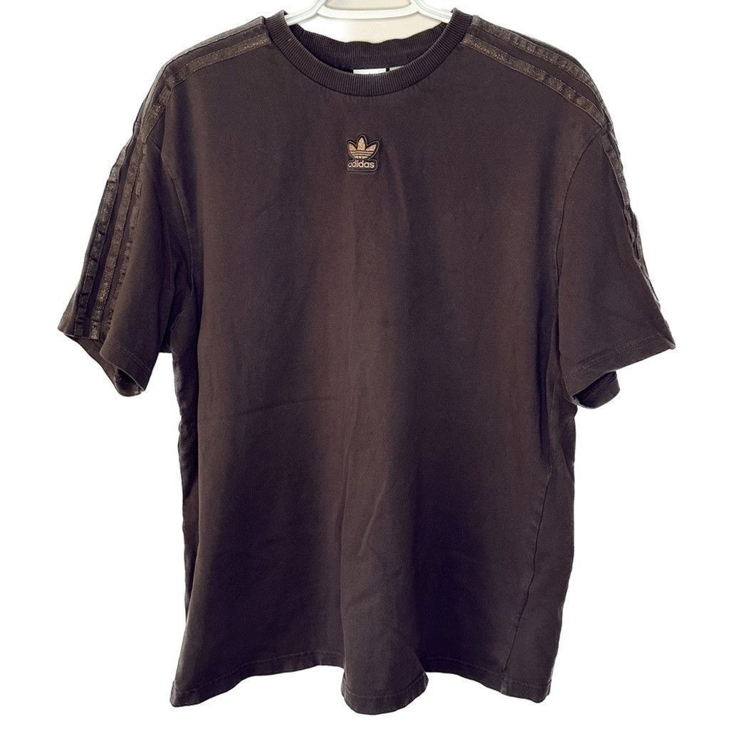 Adidas Adidas 3 Glitter Stripes Brown Boyfriend T-Shirt Size Medium Size M / US 6-8 / IT 42-44 - 1 Thumbnail