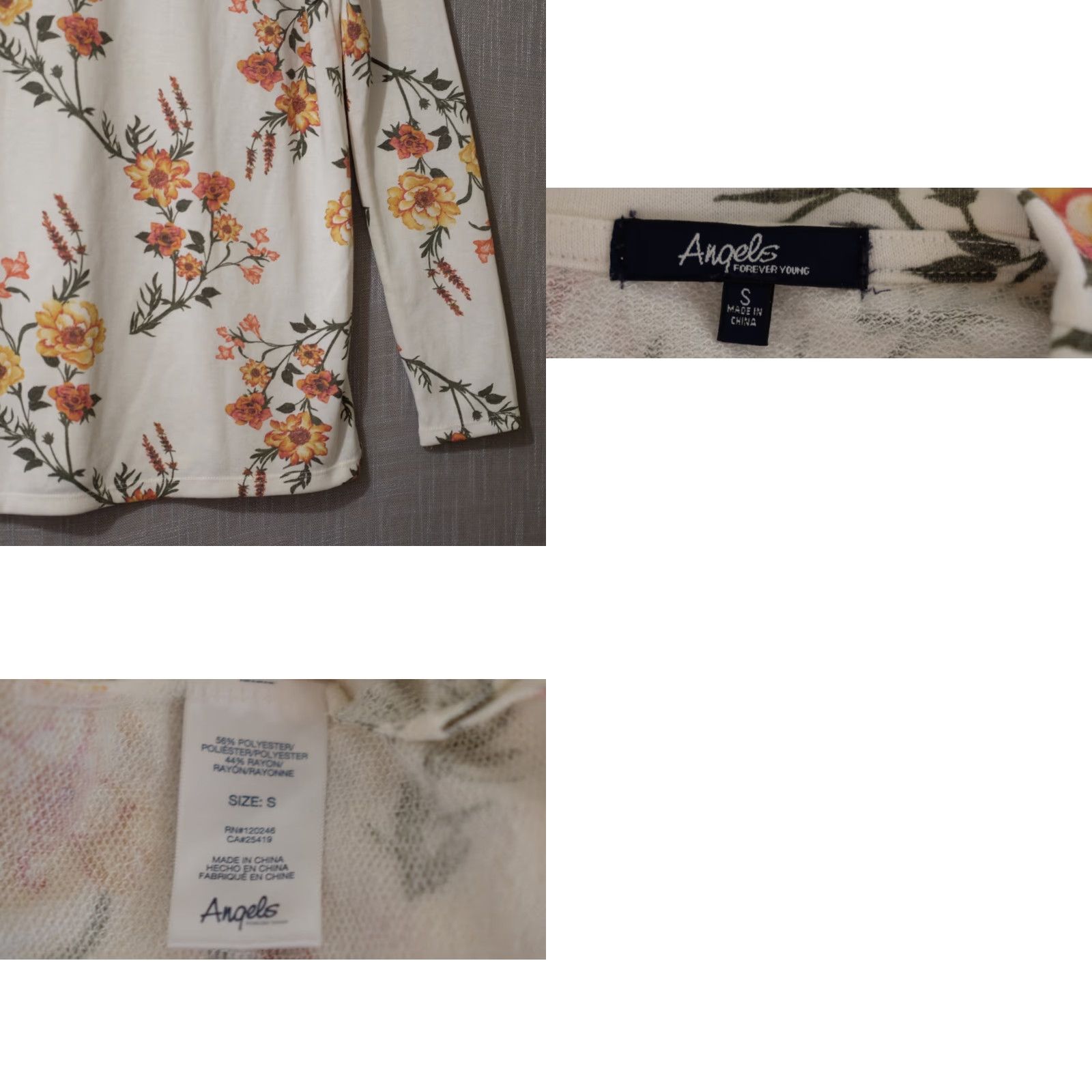 Vintage **Angels Forever Young Floral Women's Pullover Sweatshirt S** User: Vintage Angels Forever Young Floral Women's Pullover Sweatshirt S Size S / US 4 / IT 40 - 8 Thumbnail