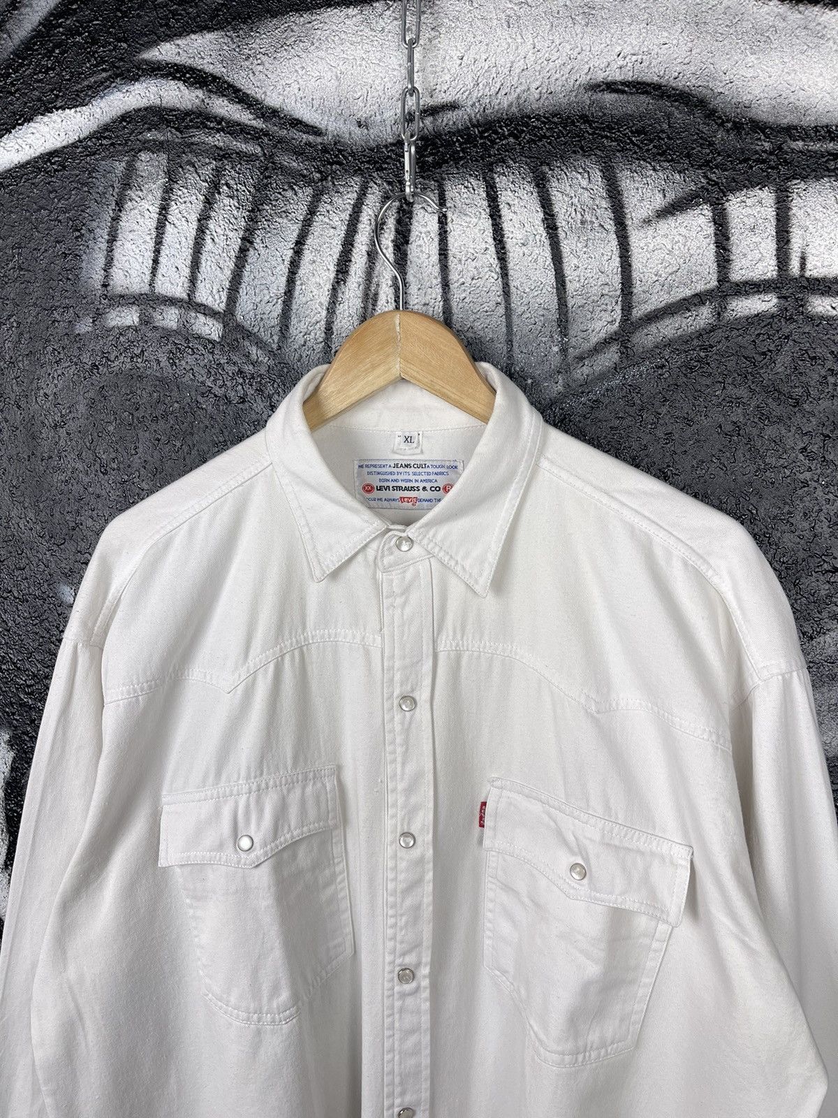 Levi's Vintage Levi’s Western White Shirt Long Sleeve Men’s Size XL Size US XL / EU 56 / 4 - 4 Thumbnail