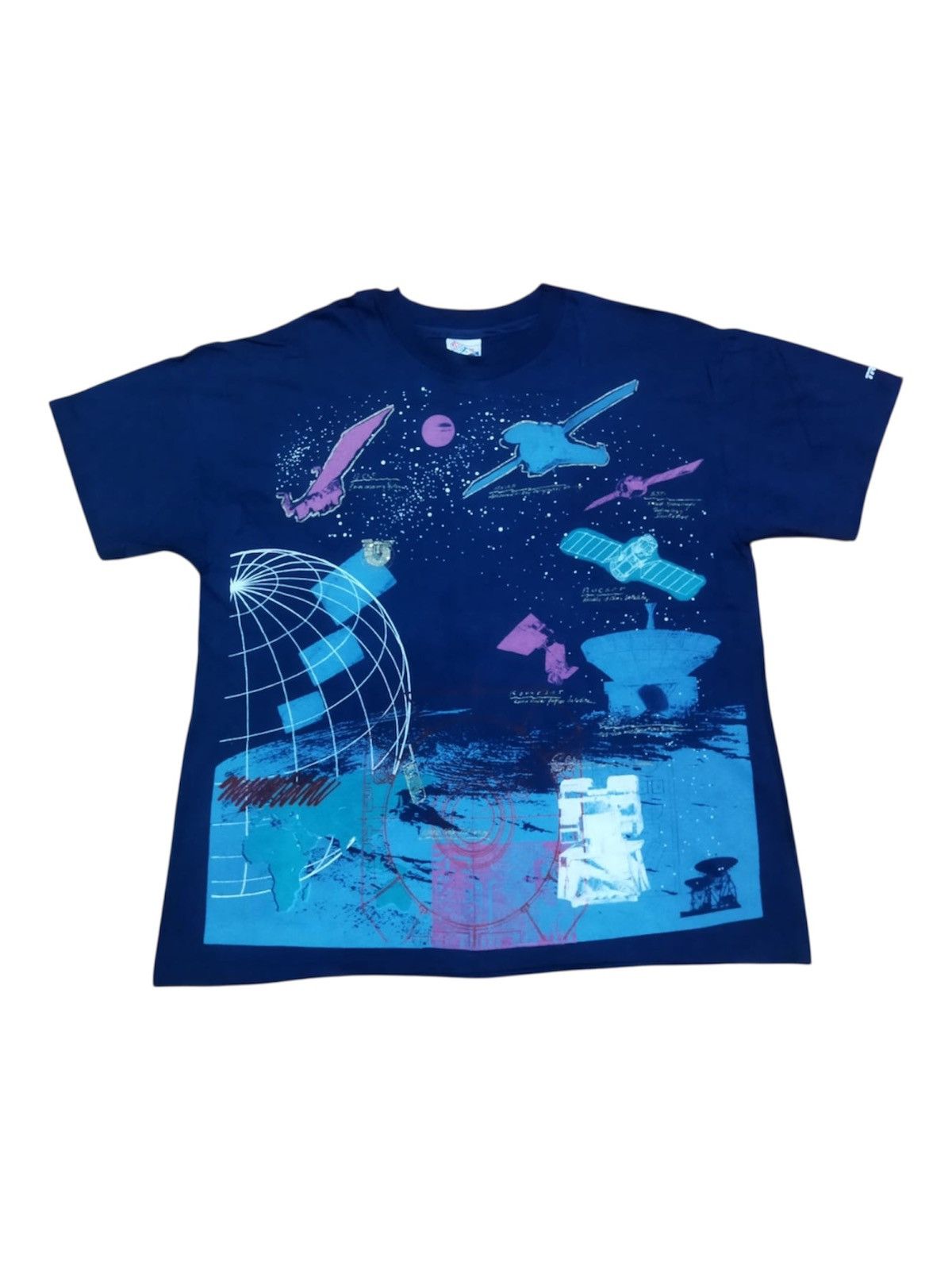 NASA Vintage 90s Nasa All Over Print Shirt Astro Surfer Dali Tee Size US XL / EU 56 / 4 - 1 Thumbnail