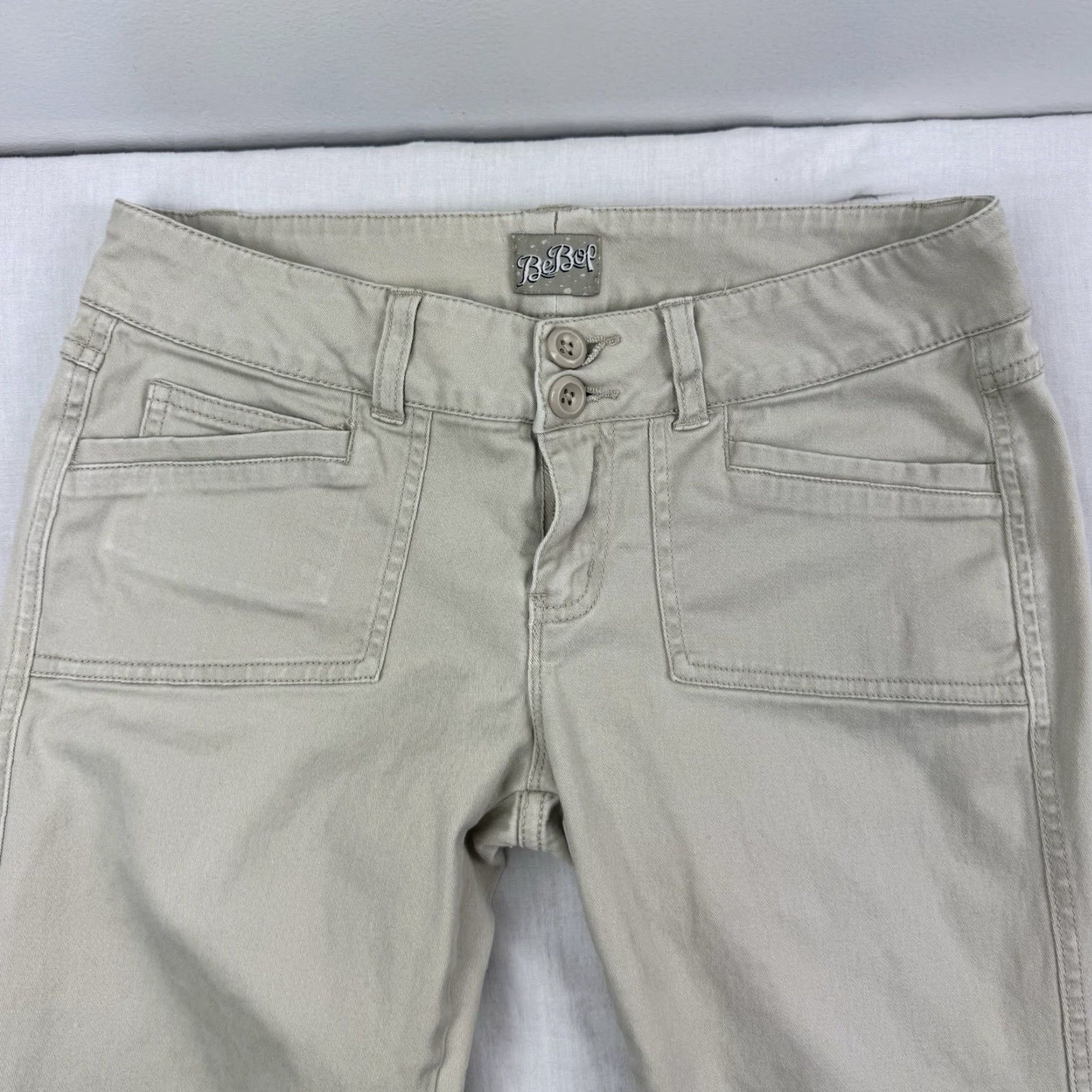 Vintage VINTAGE BeBop Khakis Pants Womens 7 Bootcut Beige 90s Y2K Hippie Hipster Flare Baggy Casual Size 28" / US 6 / IT 42 - 2 Thumbnail