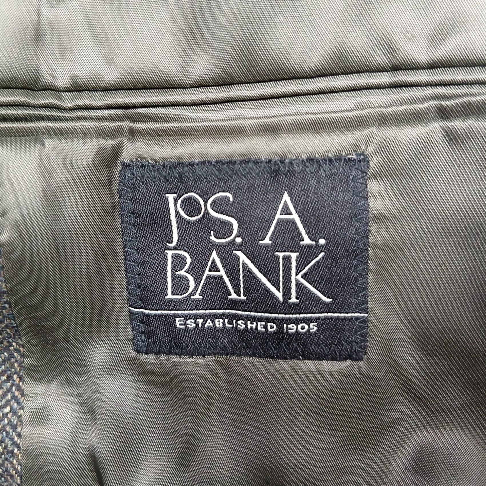 Jos. A. Bank Jos. A. Bank Sport Coat 44R Brown Herringbone Wool Men's Two Button Size 44R - 4 Thumbnail