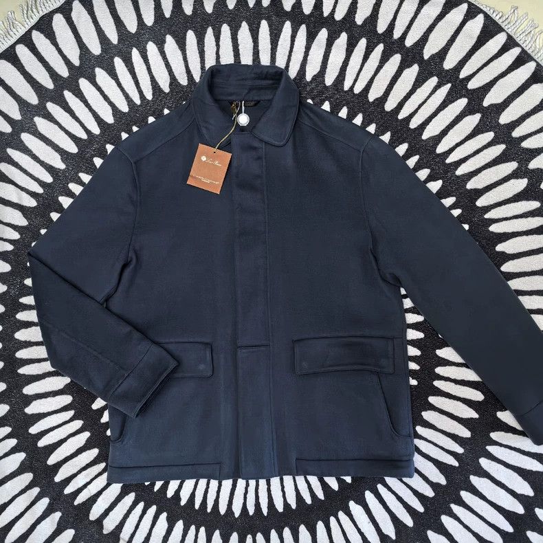 Loro Piana Blue Cashmere Horse Bomber Jacket dmc