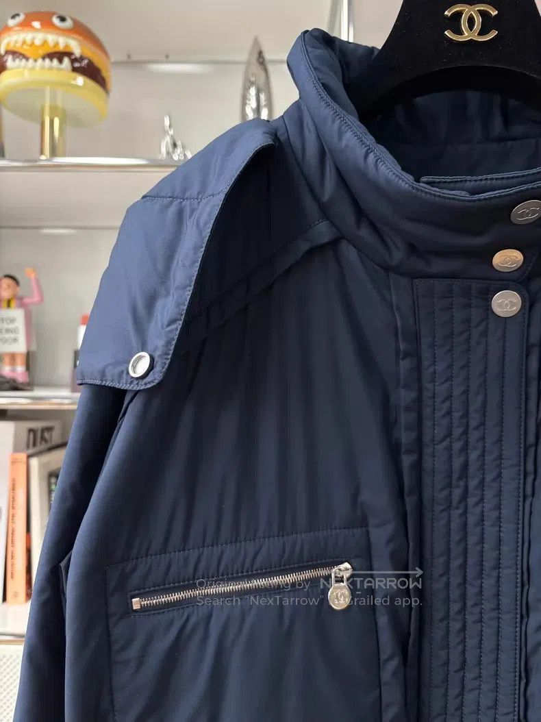 Chanel Chanel Dark blue stand-up collar four-pocket hooded cotton Size XS / US 0-2 / IT 36-38 - 2 Thumbnail