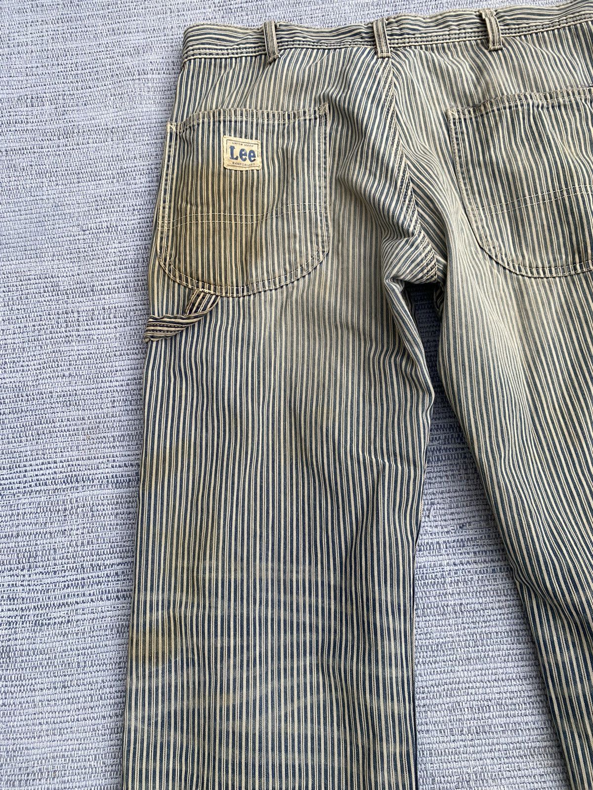 Japanese Brand lee painter pants hickory striped Size US 35 - 11 Thumbnail