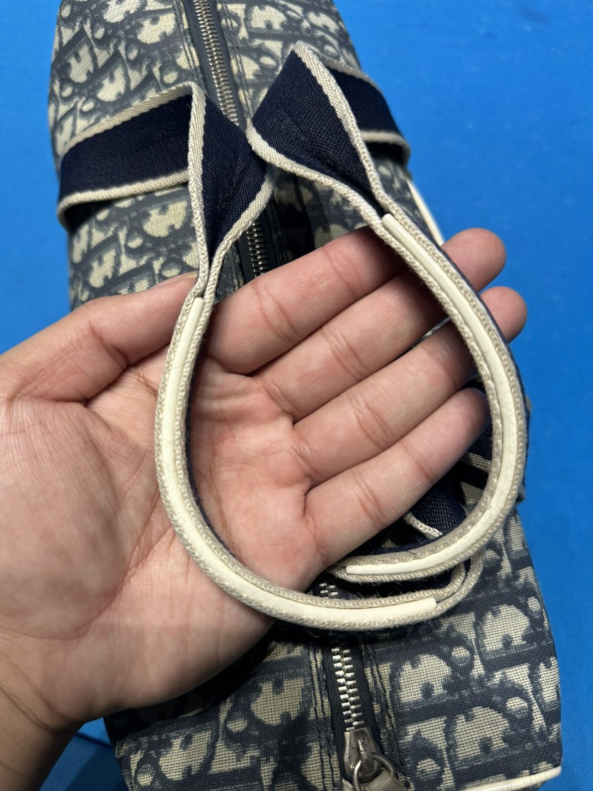 Christian Dior Monsieur × Dior × Vintage Dior Monogram Duffle Bag Blue Vintage Size ONE SIZE - 16 Thumbnail