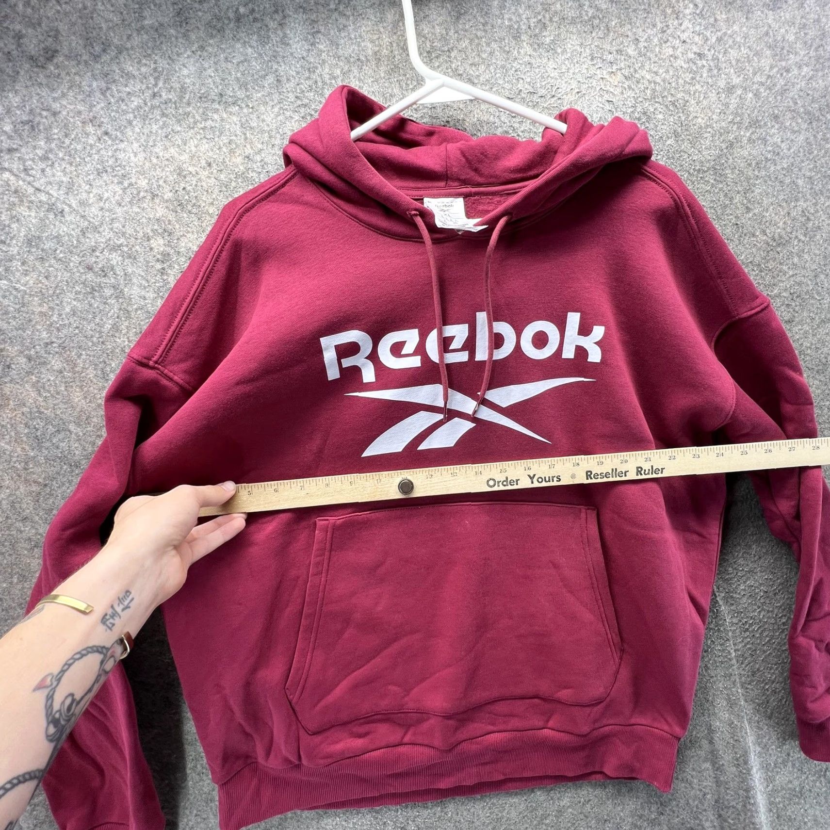 Reebok Reebok Hoodie Mens XL Red Big Logo Graphic Pullover Fleece Sweatshirt Athletic Size US XL / EU 56 / 4 - 4 Thumbnail