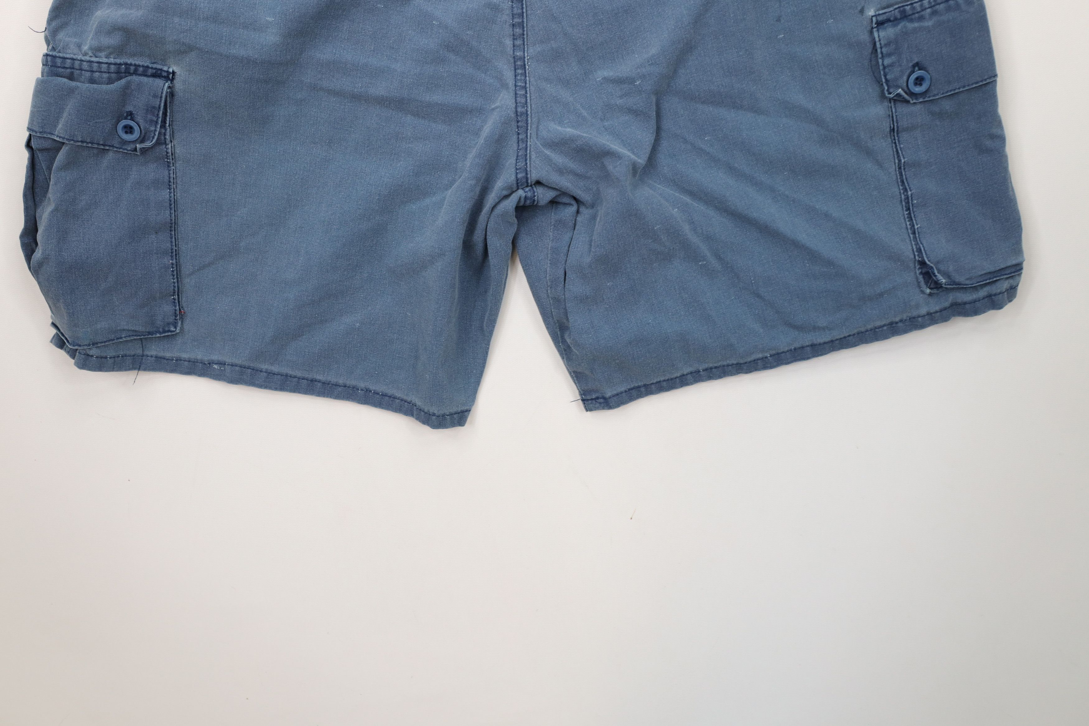 Columbia × Vintage Vintage 90s Columbia Stonewash Above Knee Cargo Shorts Blue Size US 38 / EU 54 - 14 Thumbnail