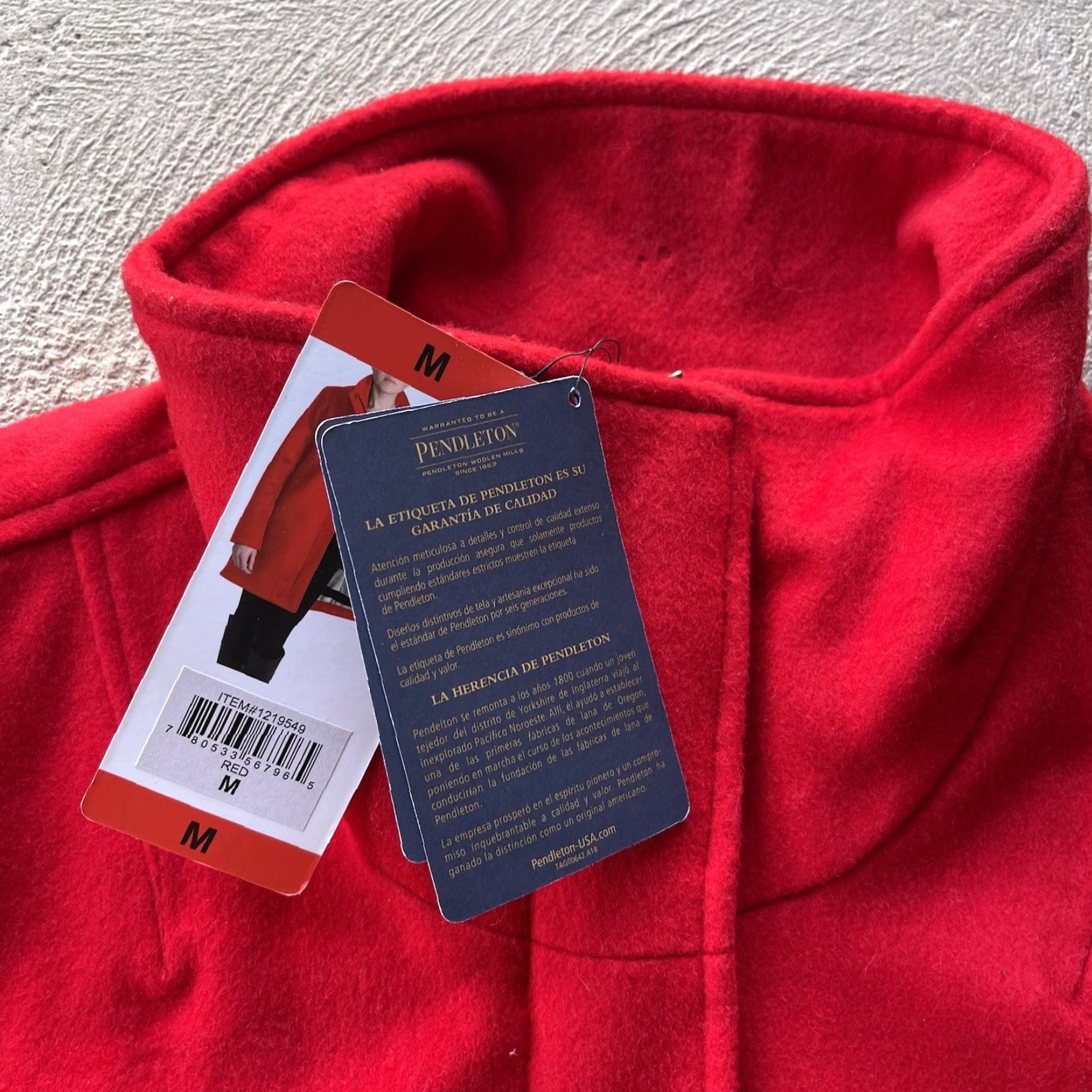Pendleton Pendleton Jacket Womens Medium Red Cascade Wool Long Coat Zip Lined Pockets Casual Travel Workwear Capes & Coats Mens Women? Size M / US 6-8 / IT 42-44 - 5 Thumbnail