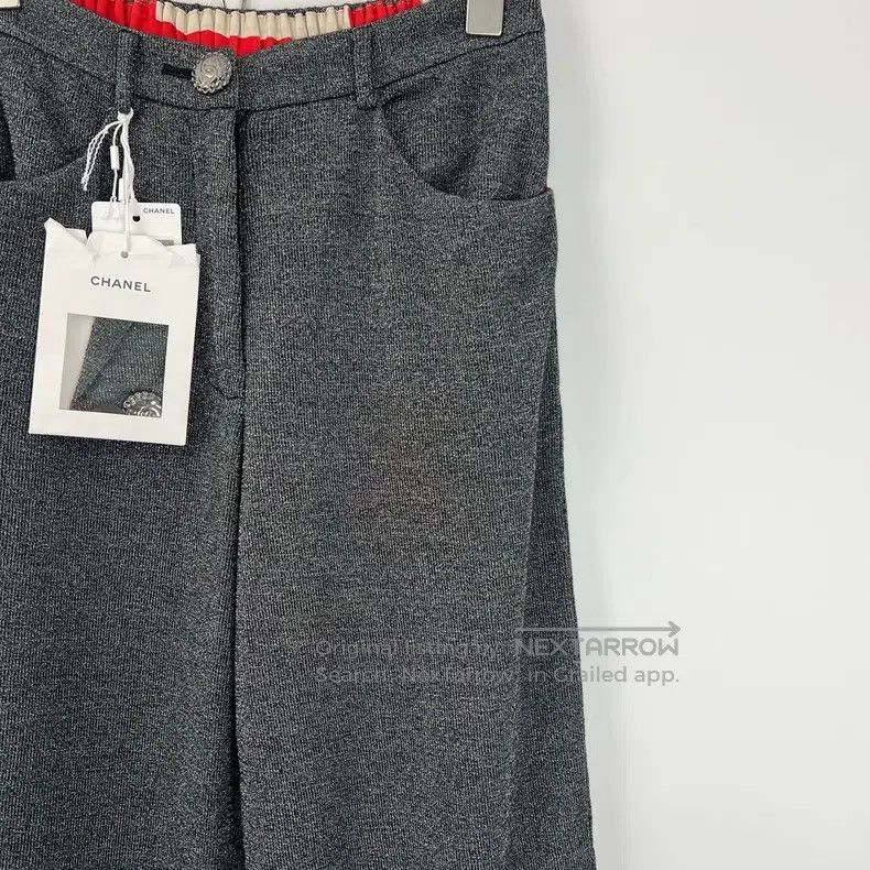 Chanel Chanel Gray silver thread wide-leg casual pants Size 24" / US 00 / IT 34 - 4 Thumbnail