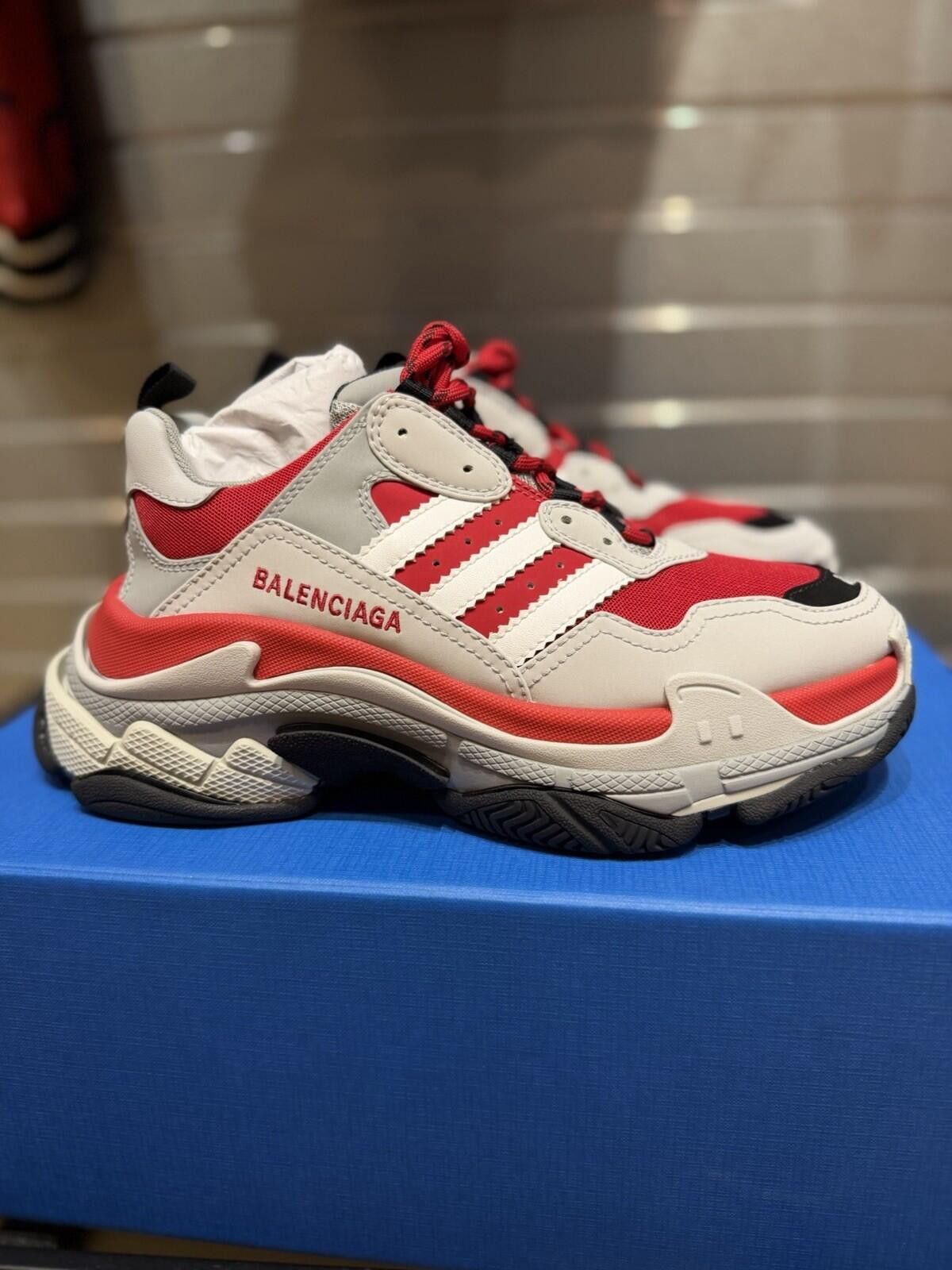 Balenciaga Adidas x Balenciaga Triple S Sneaker 'Red Grey 7US/40EU New Size US 7 / EU 40 - 4 Thumbnail