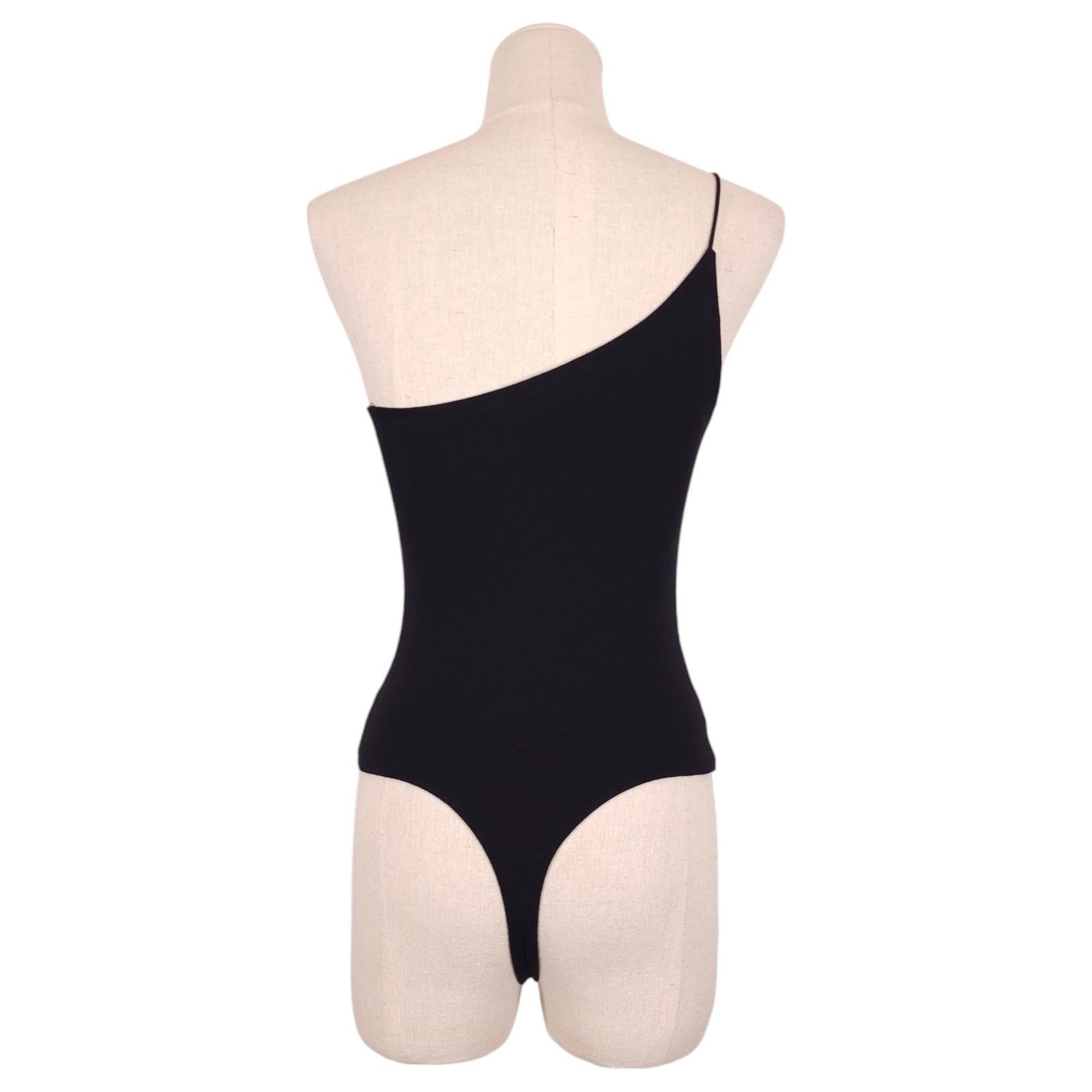 Good American Good American One Shoulder Corded Bodysuit Black Sz 2 Size M / US 6-8 / IT 42-44 - 3 Thumbnail