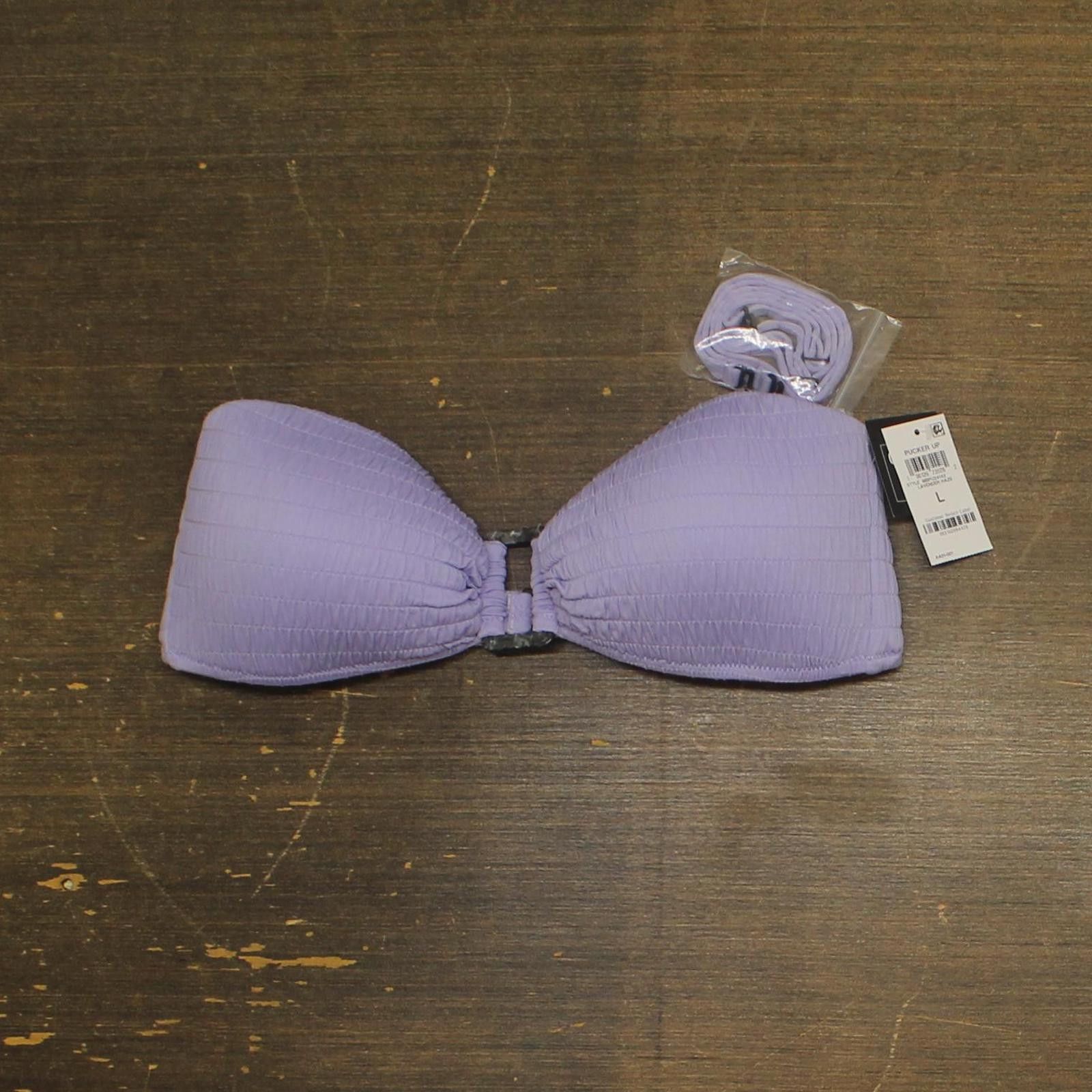 Bar III Nwt Bar Iii Bandeau Bikini Swim Top Lavender Haze Purple L Size ONE SIZE - 1 Thumbnail