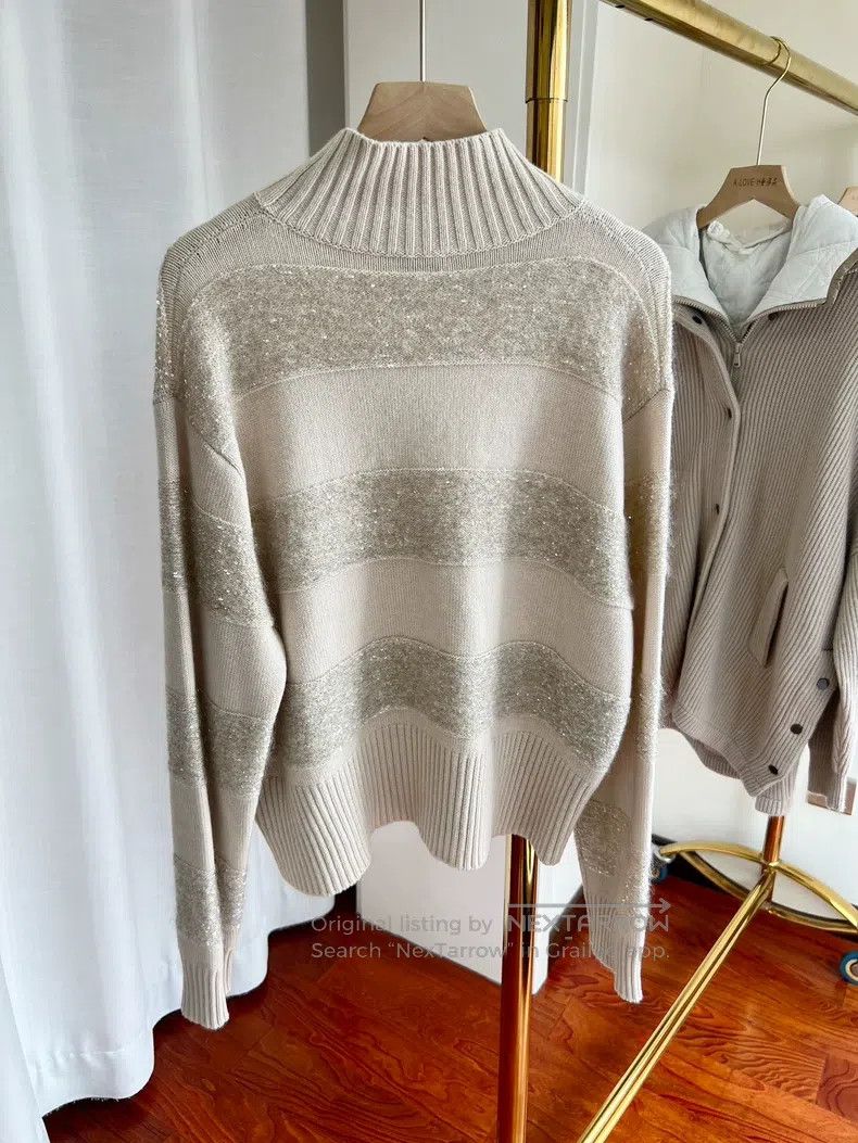 Brunello Cucinelli Brunello Cucinelli Sequin Sweater Size M / US 6-8 / IT 42-44 - 3 Thumbnail