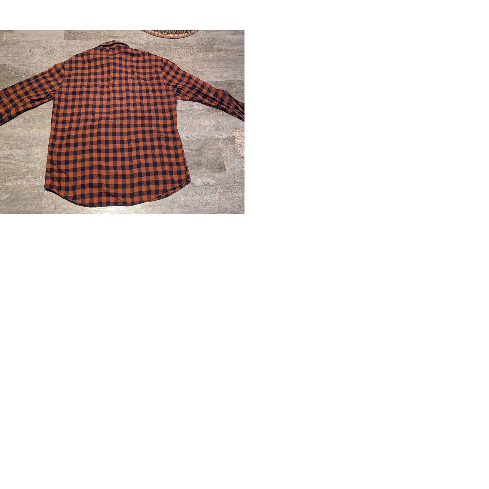 Vintage Fish Hippie Shirt L Orange Check Flannel Button-Down Cotton Soft Pocket Logo Classic 90s Hippie Mens Size US L / EU 52-54 / 3 - 10 Thumbnail