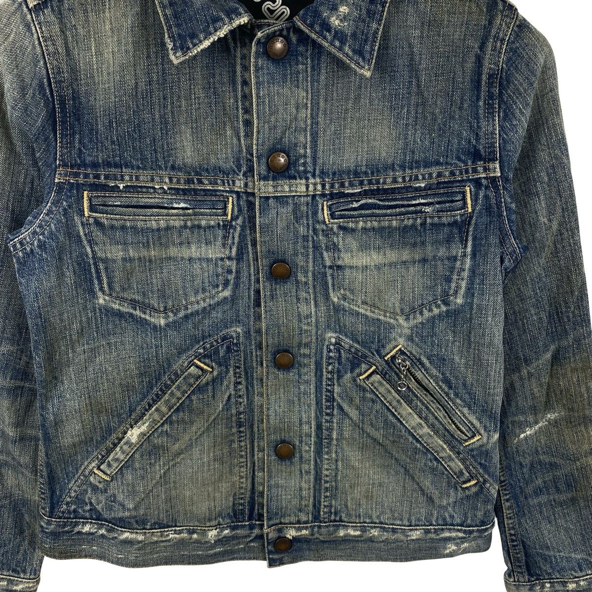 Vintage Vintage JAPANESE DENIM JACKET Cropped Trucker Style Size US XS / EU 42 / 0 - 6 Thumbnail